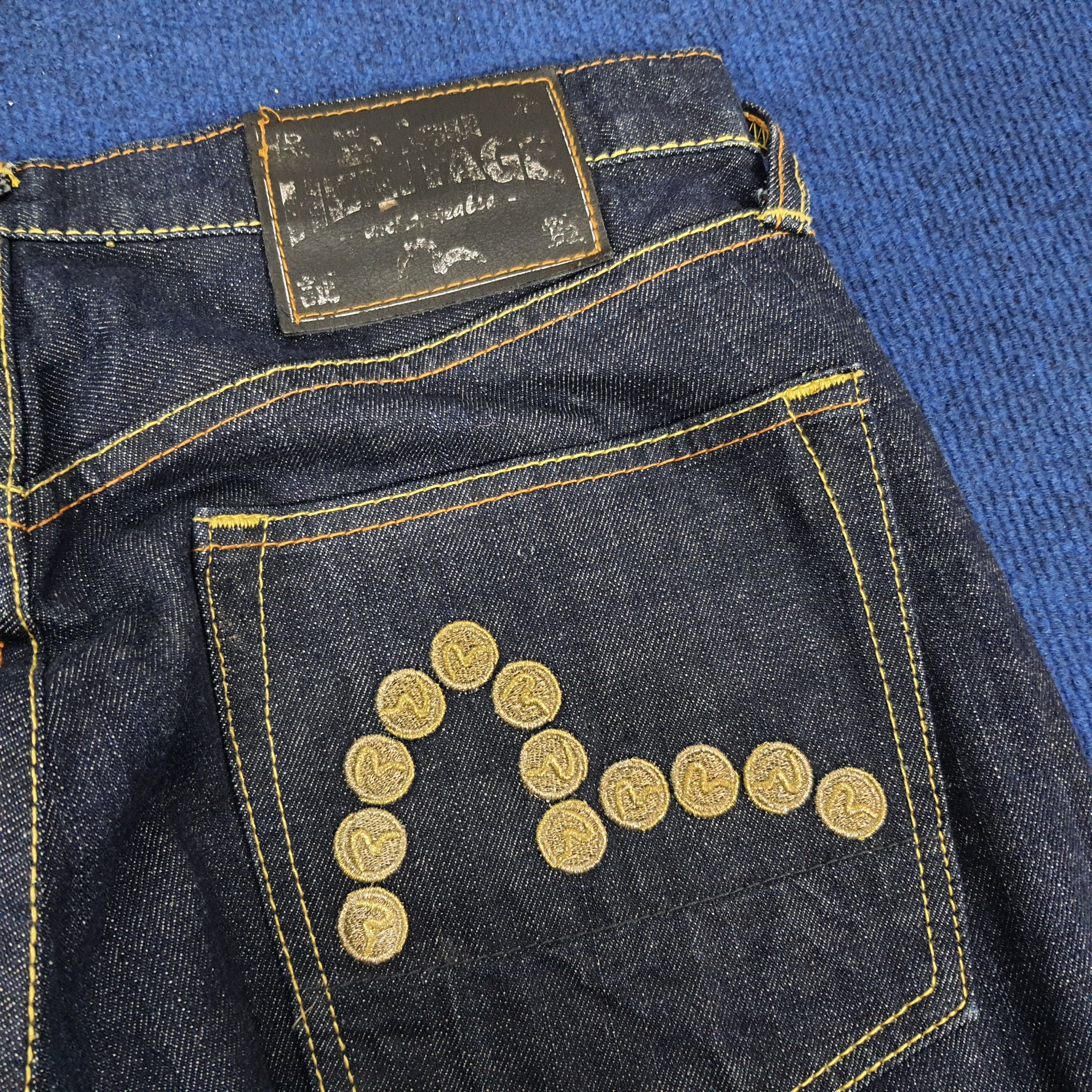 Japanese Brand × Vintage Vintage Evisu Japanese Brand Custom Gold Daicock Jeans Size US 31 - 8 Thumbnail