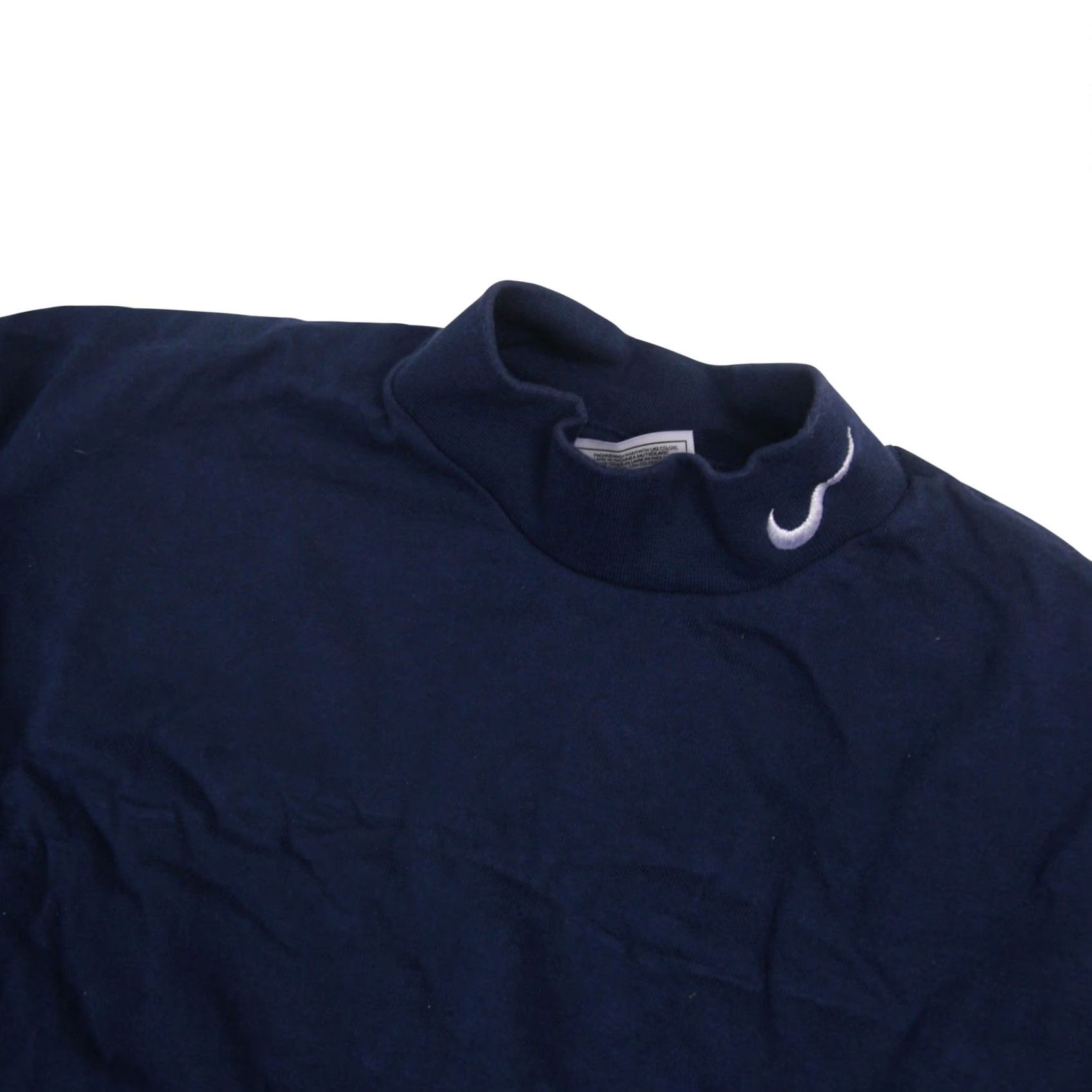 Nike VINTAGE Nike Mens Large Shirt Blue Swoosh Mock Neck Long Sleeve Size US L / EU 52-54 / 3 - 2 Thumbnail