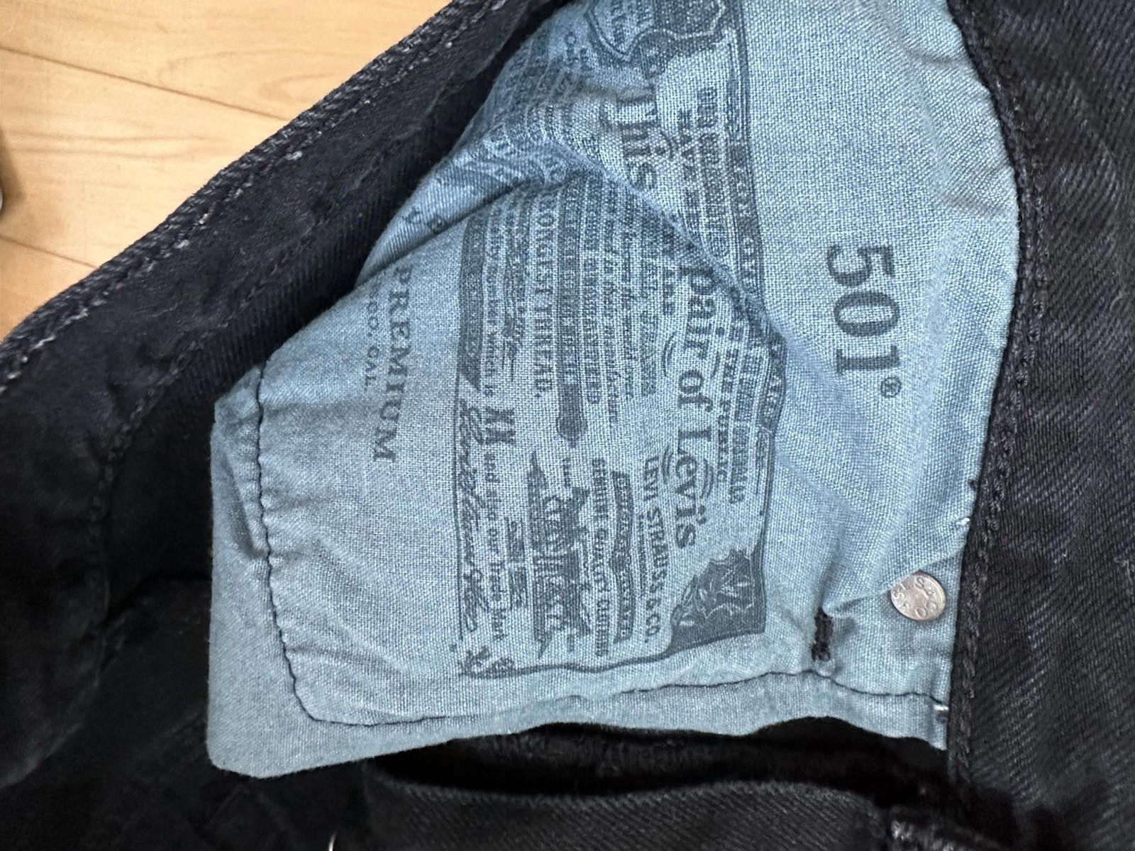 Levi's Levi’s Premium 501 Cutoff Shorts, High Rise Black, Sz 32” Size 32" / US 10 / IT 46 - 3 Thumbnail