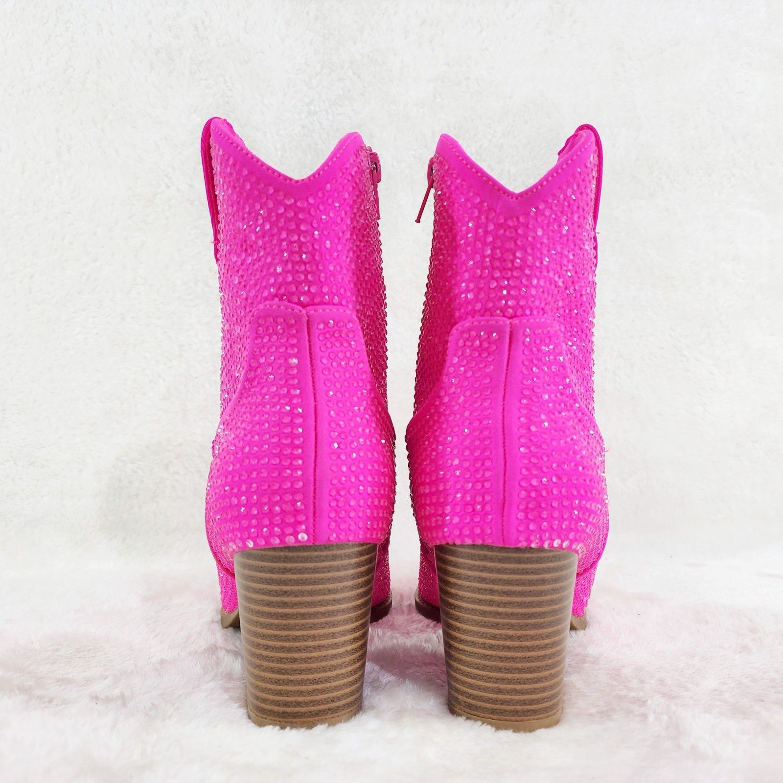 Other Dolly Neon Pink Rhinestone Disco Cowgirl Country Glam Wester Size US 8 / IT 38 - 4 Thumbnail