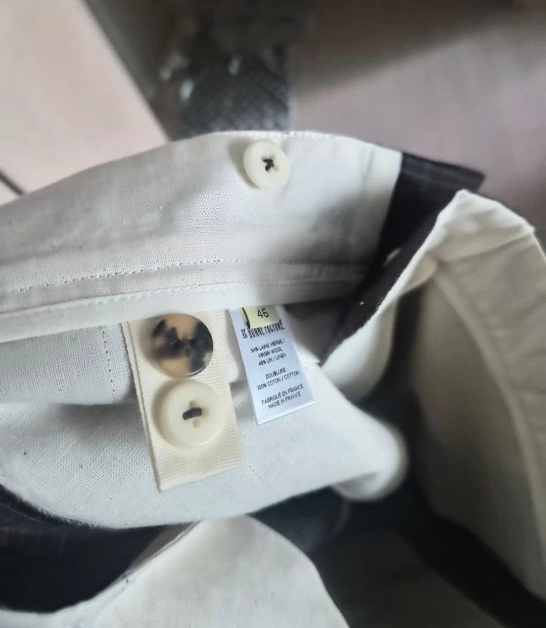 De Bonne Facture Wool Linen Check Trousers in Brown, Men's (Size 30) — image 3 of 5