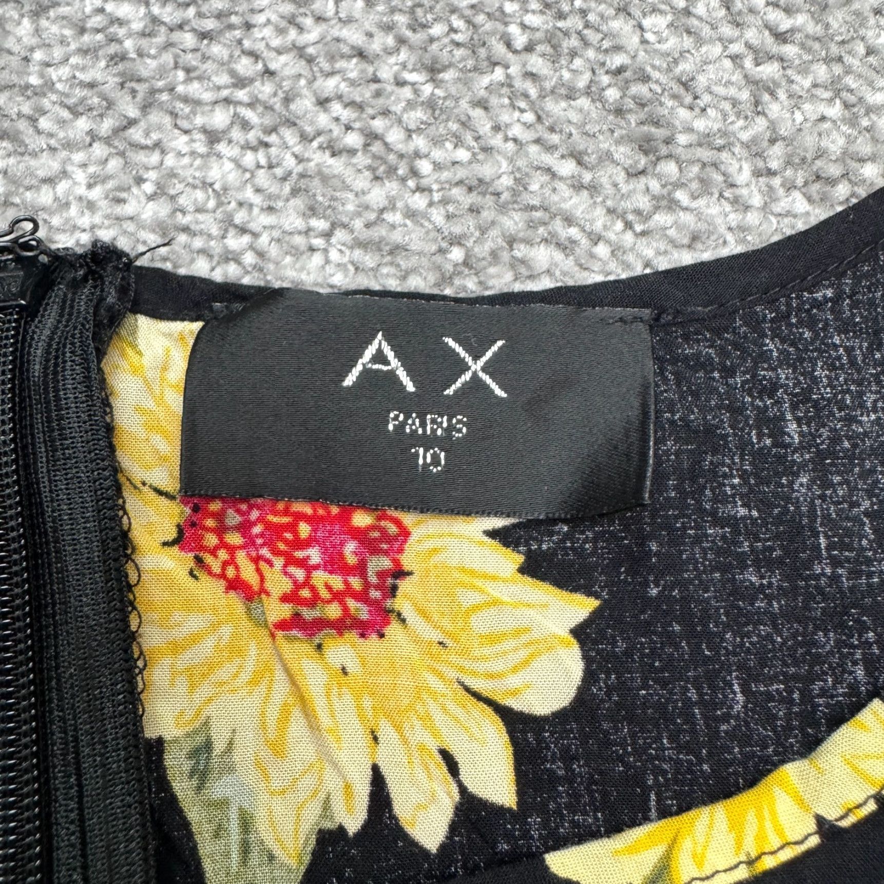 Vintage AX Paris Romper Womens 10 Black Yellow Floral Sleeveless 100% Cotton Boho Summer Size 32" / US 10 / IT 46 - 7 Thumbnail