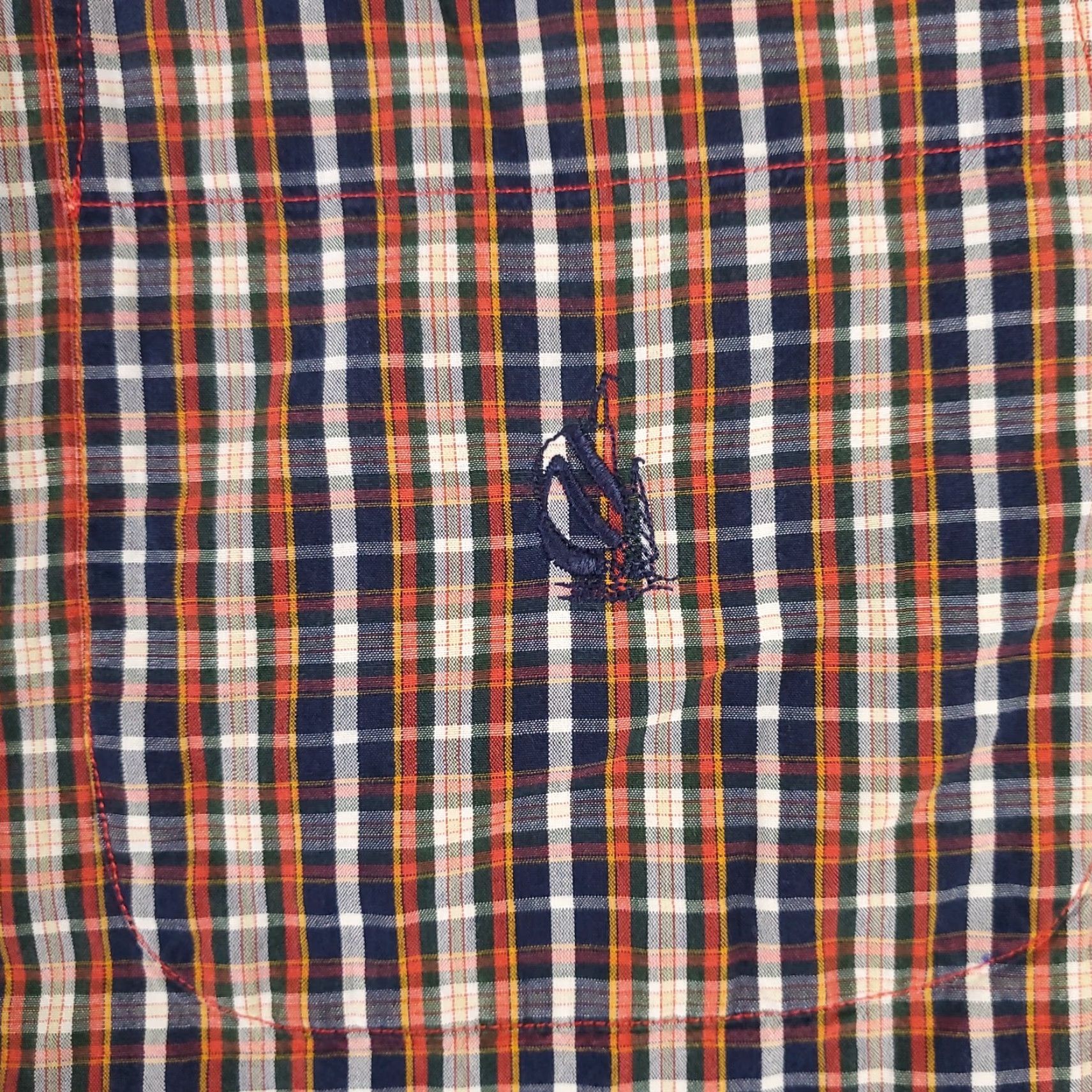 Nautica Nautica Shirt Mens Size M Blue Orange Plaid Short Sleeve Button-Up Casual Button-Down Collar Navy Multi Colorful Classic Modern Preppy Size US M / EU 48-50 / 2 - 2 Thumbnail