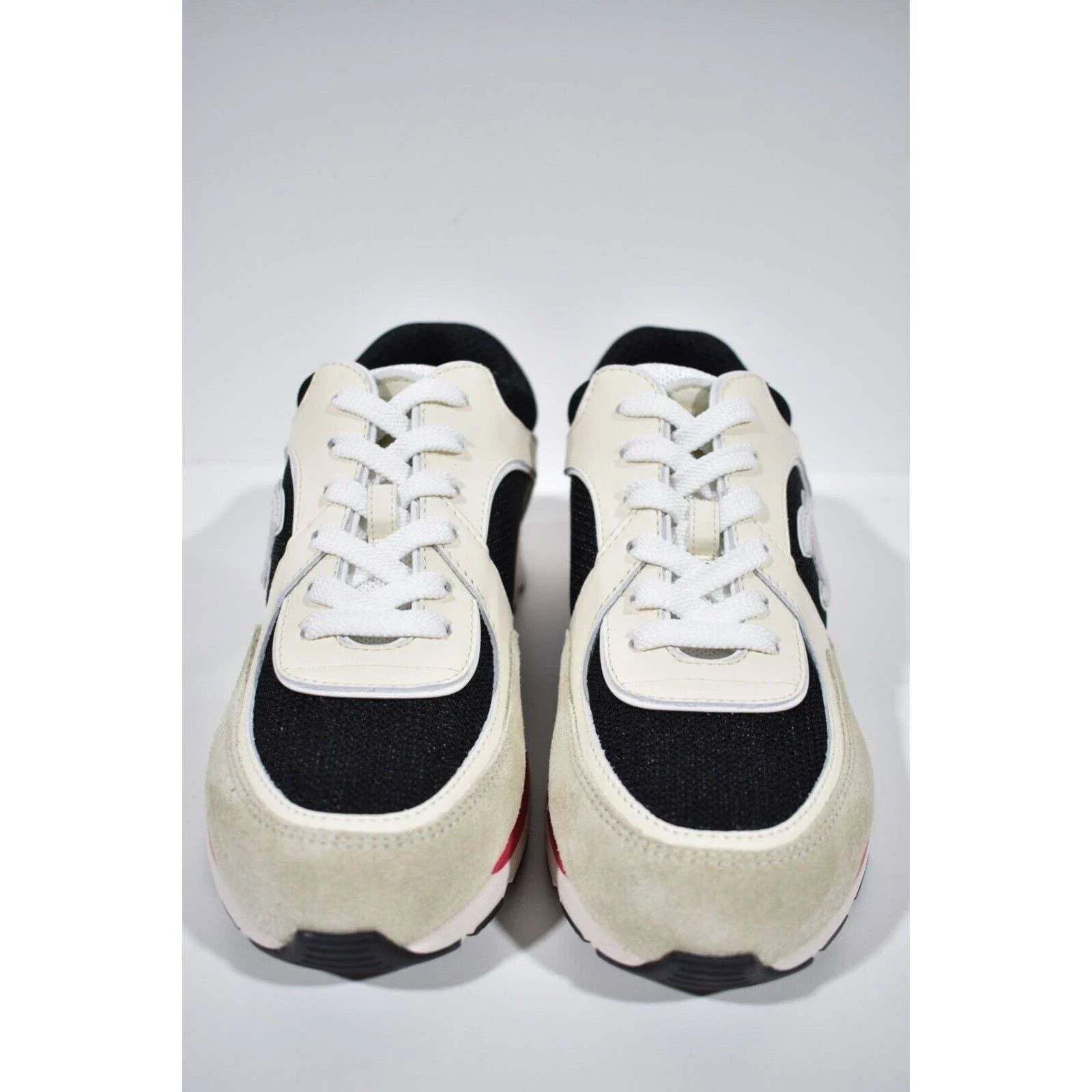 Chanel Chanel 22S Ivory Red Mesh CC Logo Tie Flat Runner Sneaker 41 Size US 11 / IT 41 - 6 Thumbnail
