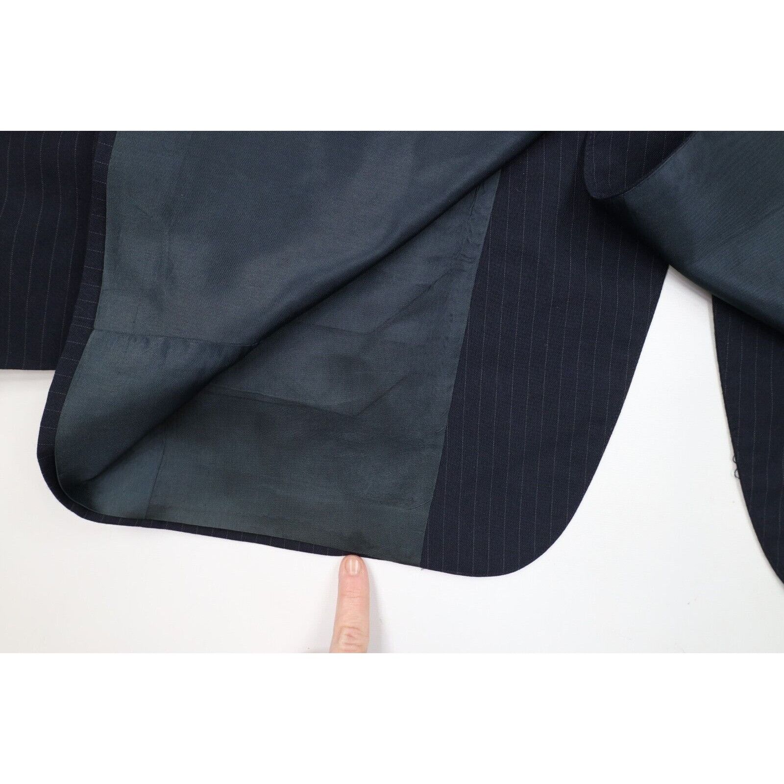 Vintage Vintage 70s Streetwear 2 Piece Pinstriped Suit Wedding Size 44R - 8 Thumbnail