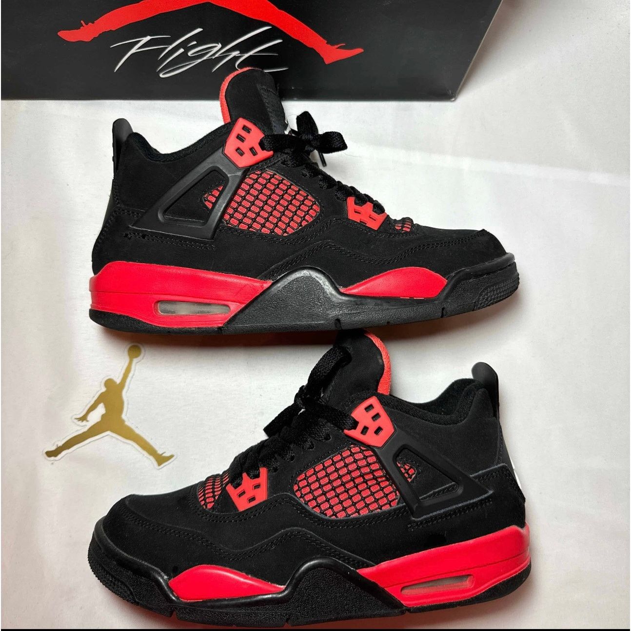 Jordan Brand × Nike Size 5.5 Nike Air Jordan 4 Retro GS Red Thunder Men's Shoes Size US 5.5 / EU 38 - 2 Thumbnail