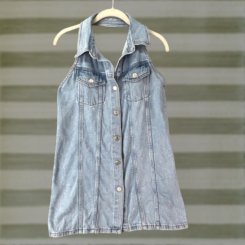 zara sleeveless denim dress Dresses for Women