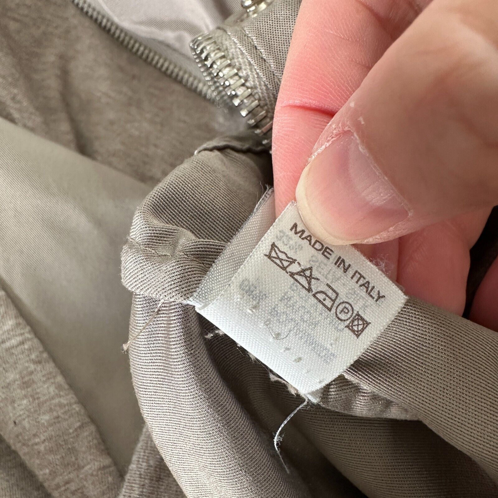 Brunello Cucinelli Brunello Cucinelli Taupe Snap Zip Cinch-Waist Jacket 46 Size L / US 10 / IT 46 - 10 Thumbnail