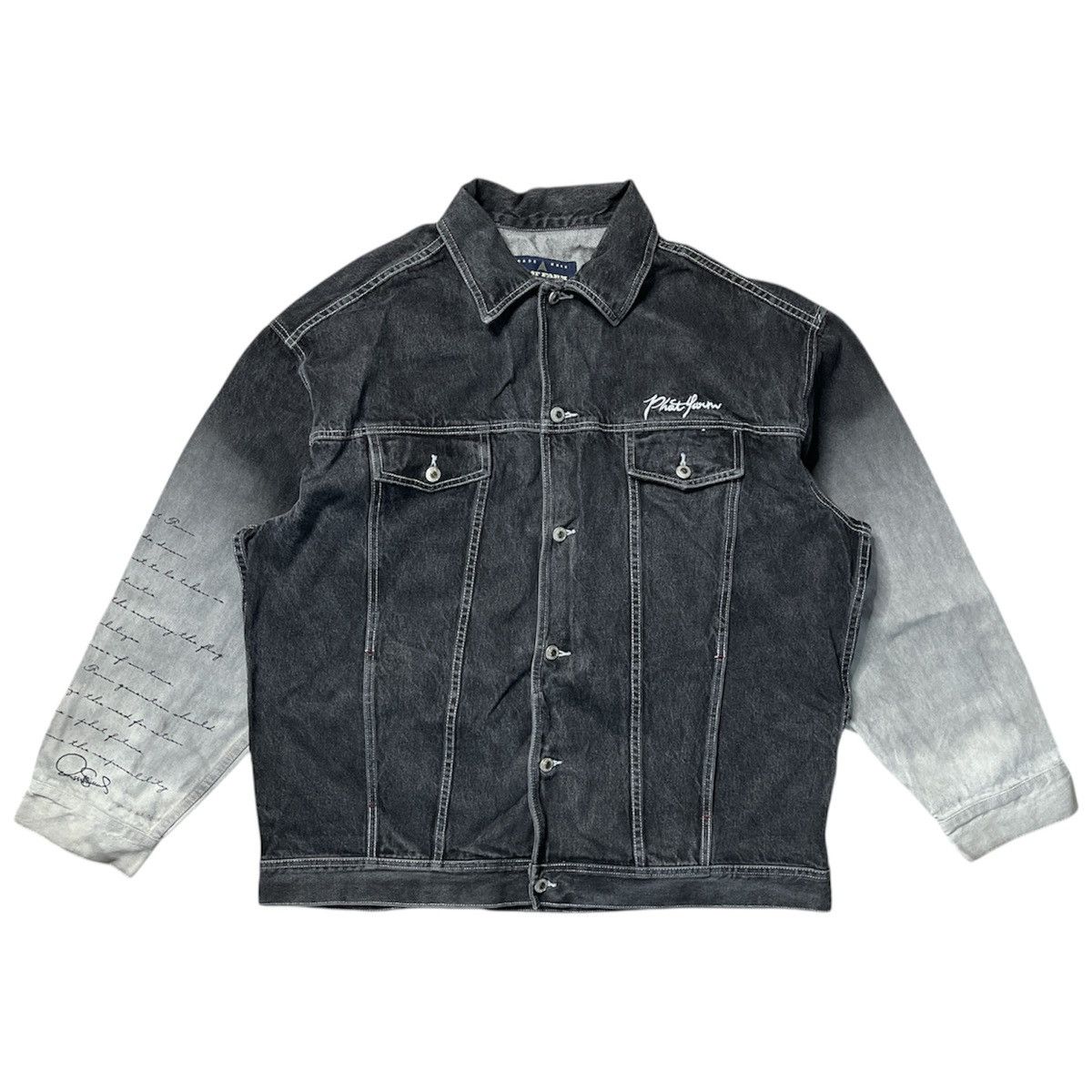 Phat Farm vintage baggy phat farm ombre sleeve denim jacket Size US XXL / EU 58 / 5 - 1 Thumbnail