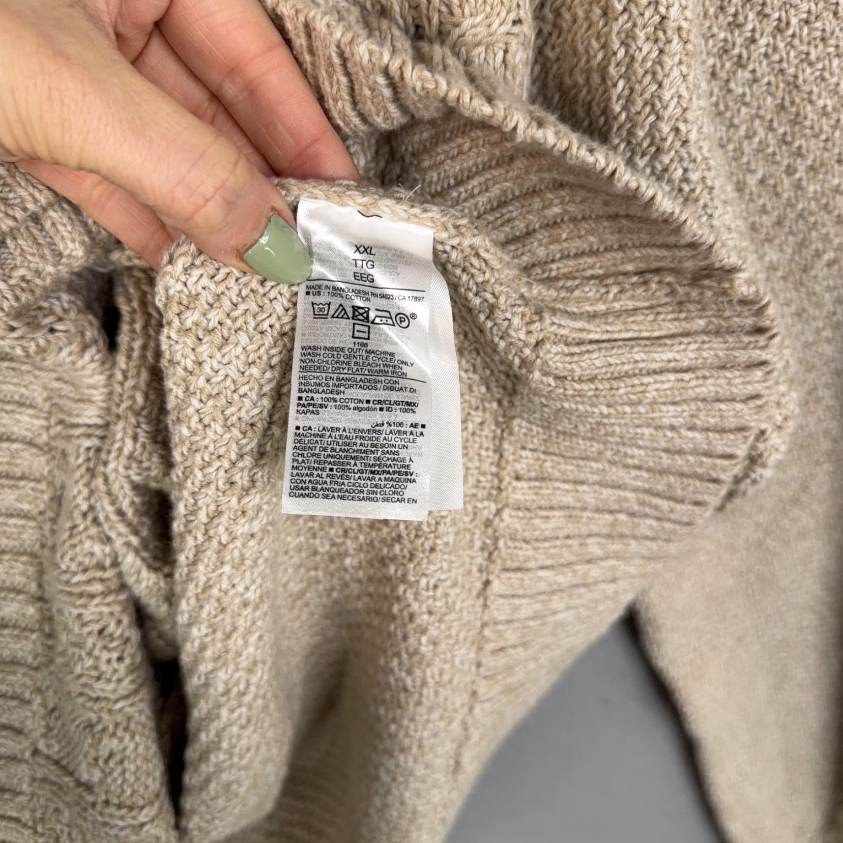 Old Navy Old Navy Mens 2XL Beige Cable Knit Crewneck Pullover Sweater Size US XXL / EU 58 / 5 - 5 Thumbnail