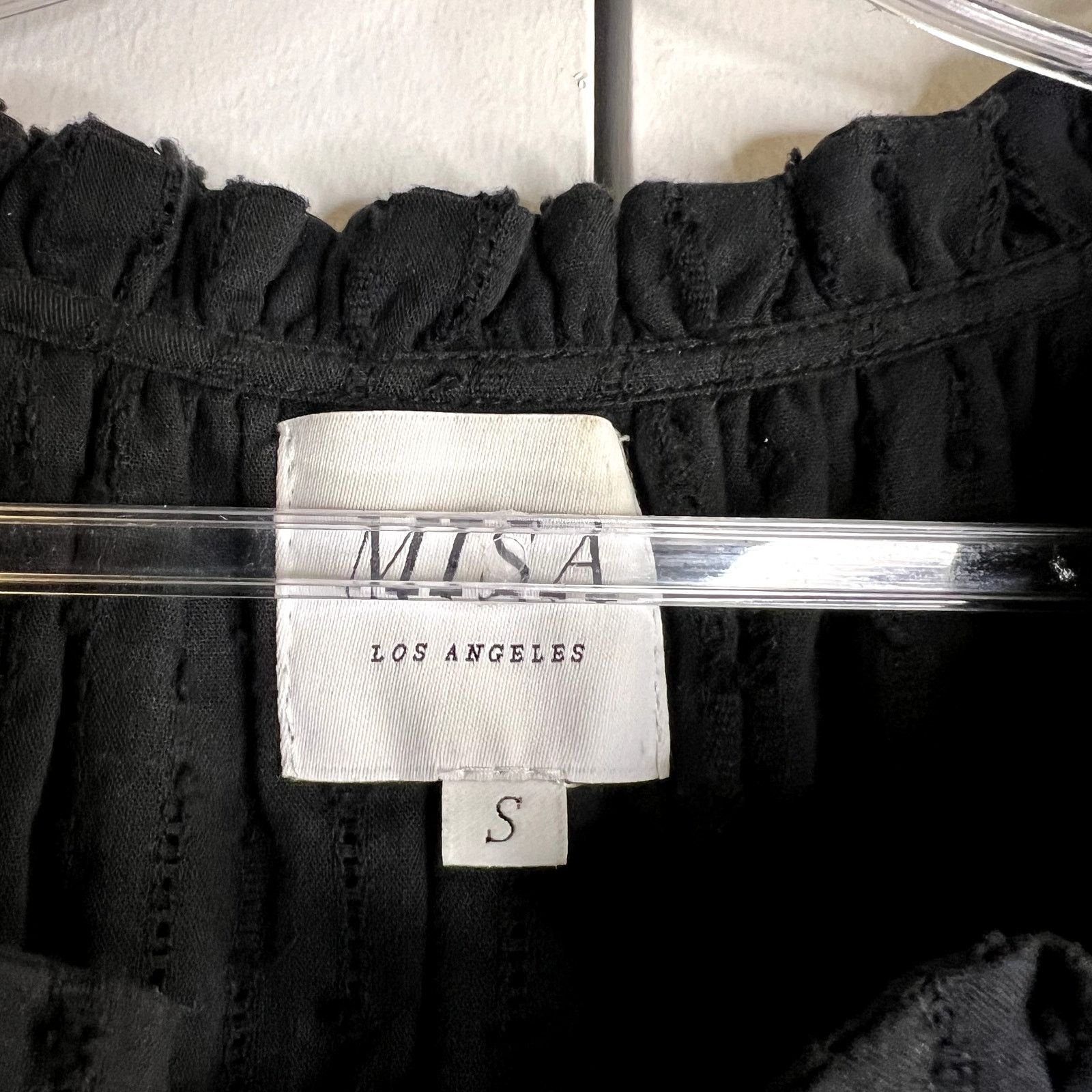 MISA Los Angeles Misa Los Angeles Lilian Eyelet Mini black 100% cotton dress Size S / US 4 / IT 40 - 4 Thumbnail