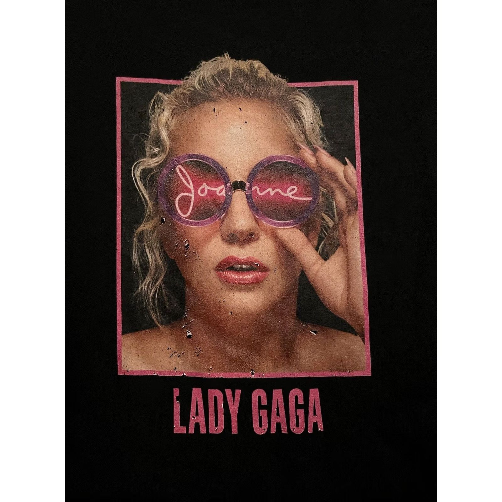 Vintage Lady Gaga Concert Joanne Graphic Print Short Sleeve Black T-Shirt Size L Men Regular Cotton Size US L / EU 52-54 / 3 - 2 Thumbnail