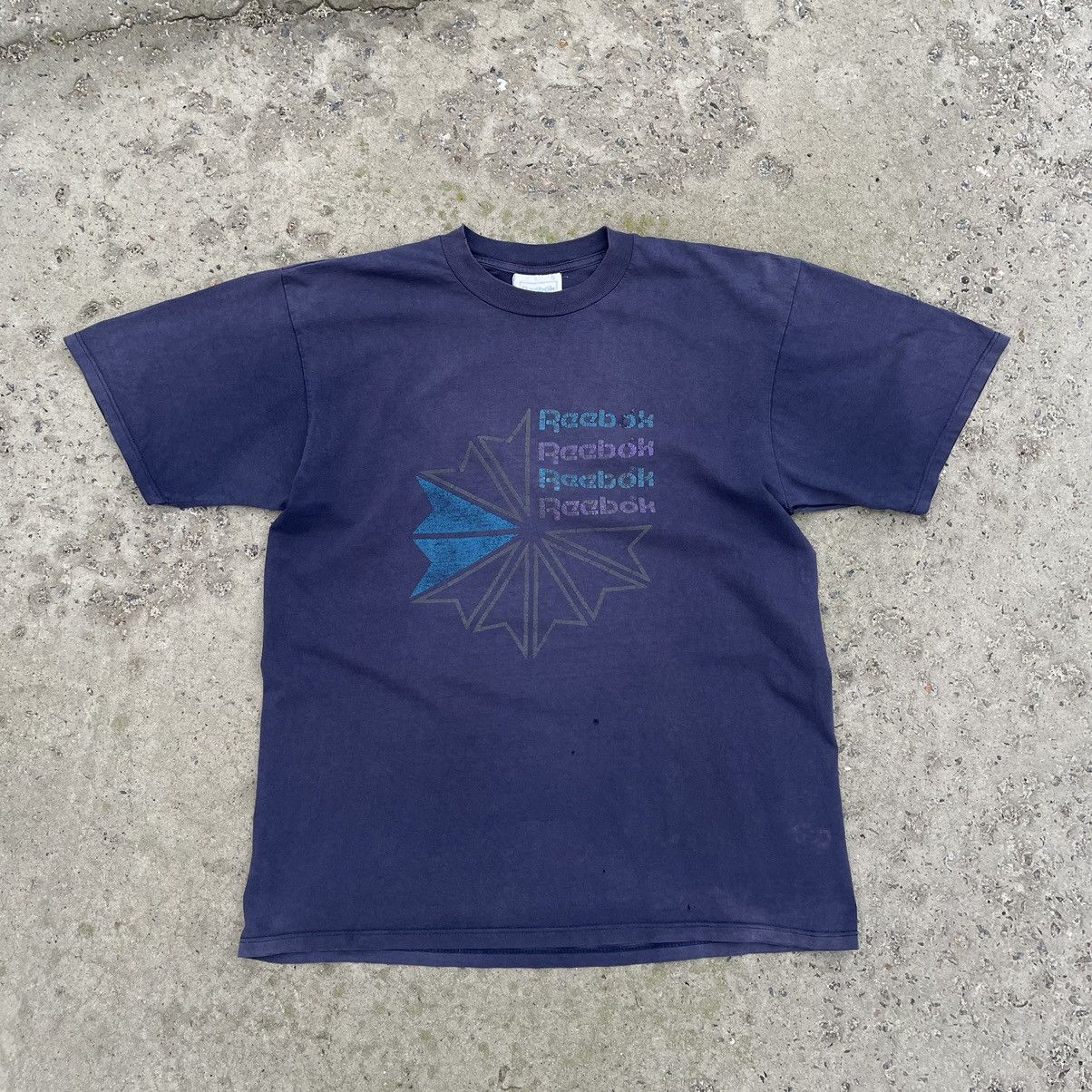 Reebok × Vintage Vintage Reebok T-shirts Big Logo Y2K 90s USA Trashed Size US L / EU 52-54 / 3 - 1 Thumbnail