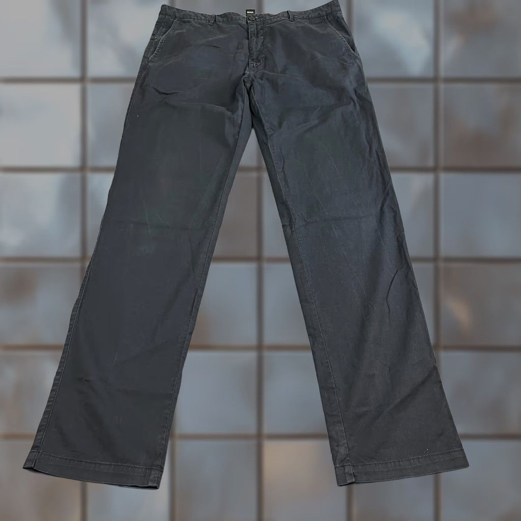 Vintage Hugo Boss Mens Chino Trousers Pants Straight 36 34 Charcoal Grey Stretch Crigan Size US 36 / EU 52 - 1 Thumbnail