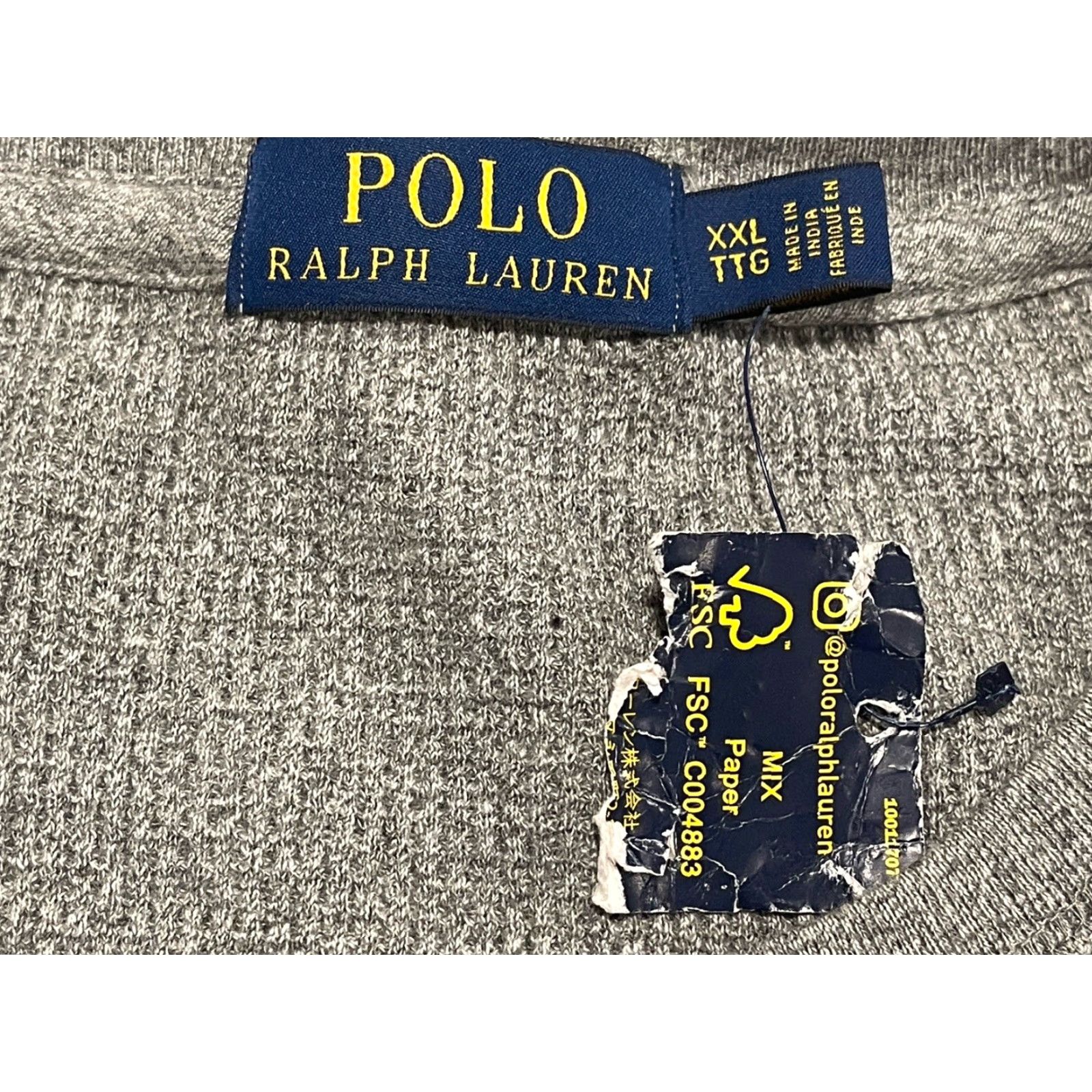 Polo Ralph Lauren VINTAGE Polo Ralph Lauren Men Shirt Crew Neck Thermal Waffle Knit XXL Gray NWT Big & Tall Size US XXL / EU 58 / 5 - 5 Thumbnail