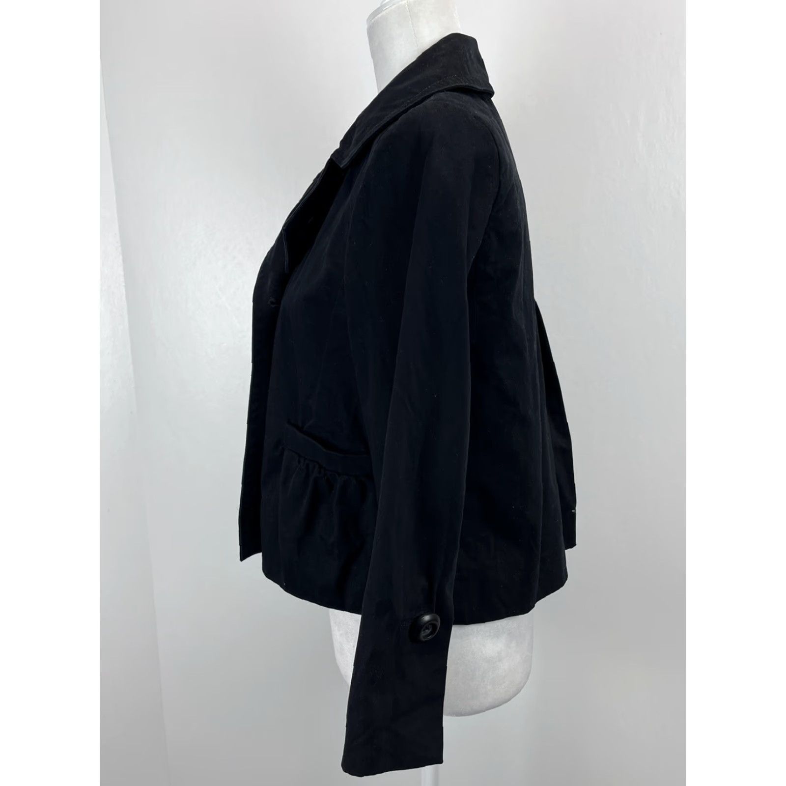 J.Crew VINTAGE J.CREW Short Double Breasted Jacket Womens Size 2 Black Lined Classic Nautical Preppy Knit? No, jacket. Size 26" / US 2 / IT 38 - 3 Thumbnail