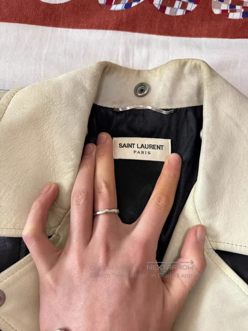 Saint Laurent Paris Saint Laurent Paris Black and White Motorcycle Leather Jac Size US M / EU 48-50 / 2 - 3 Thumbnail