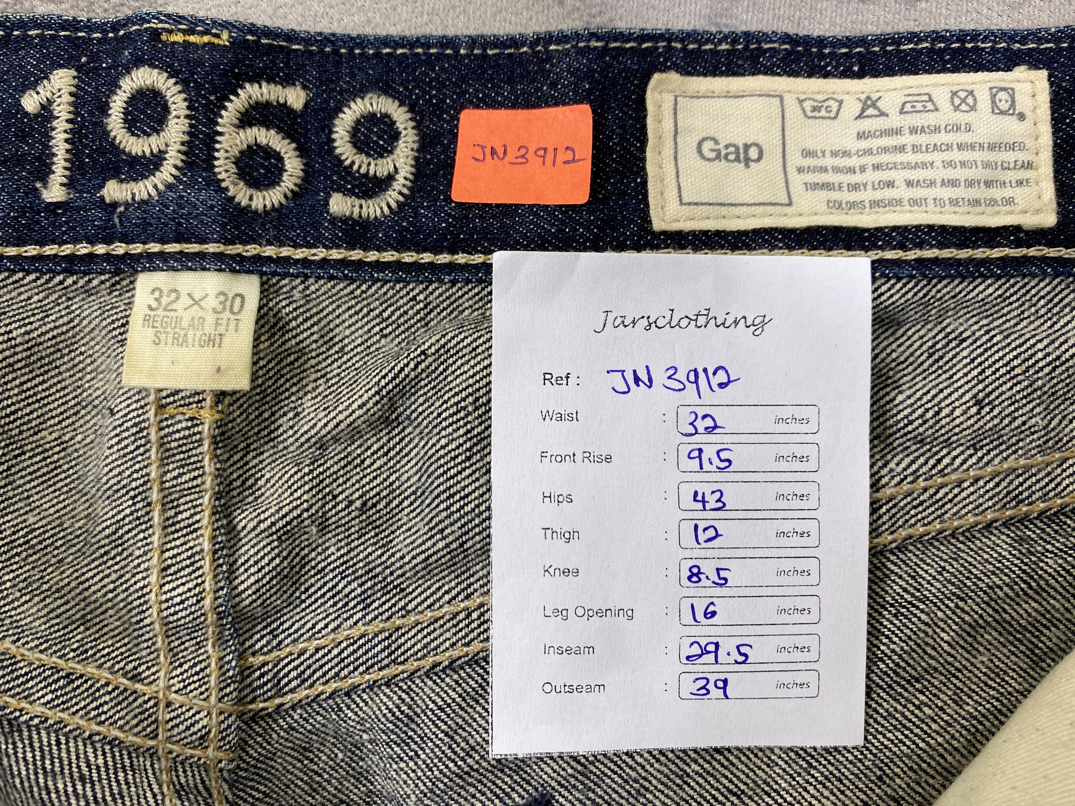 Japanese Brand Dark Blue Gap 1969 Jeans 32x29.5 Denim- JN3912 Size US 32 / EU 48 - 8 Thumbnail