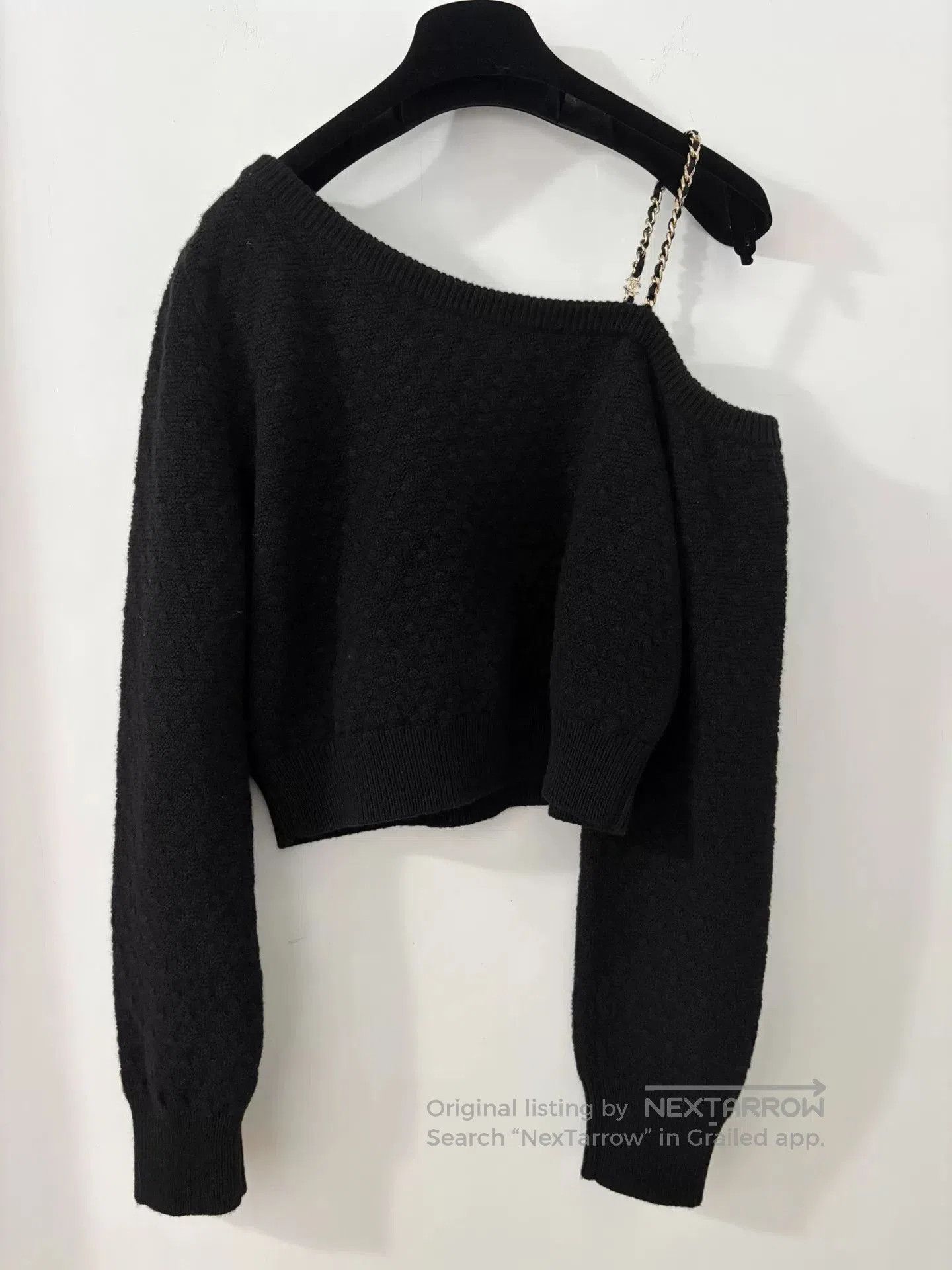 Chanel Chanel 23B Chain Cold-Shoulder Black Sweater. Size US S / EU 44-46 / 1 - 2 Thumbnail