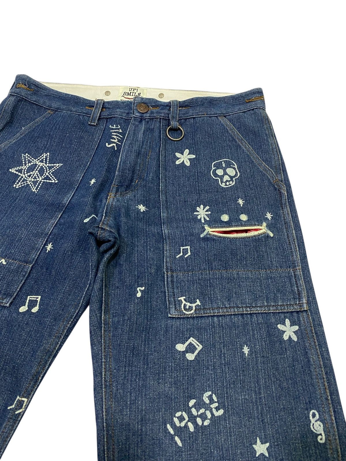 Japanese Brand Japanese Brand X Up Smile painted jeans Size US 34 / EU 50 - 6 Thumbnail