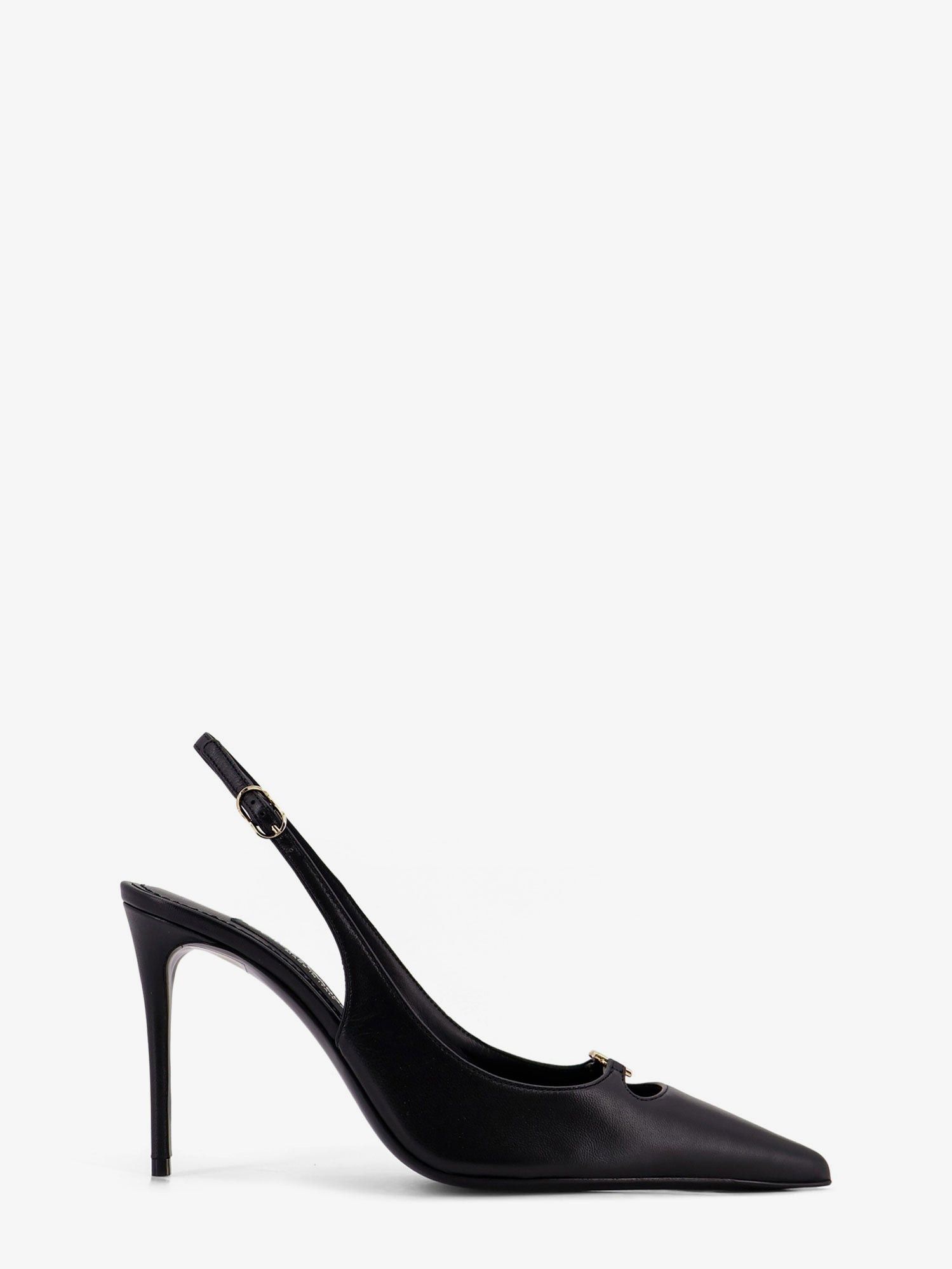 Dolce & Gabbana Leather Pump With Metal Dg Logo Size US 7 / IT 37 - 1 Thumbnail