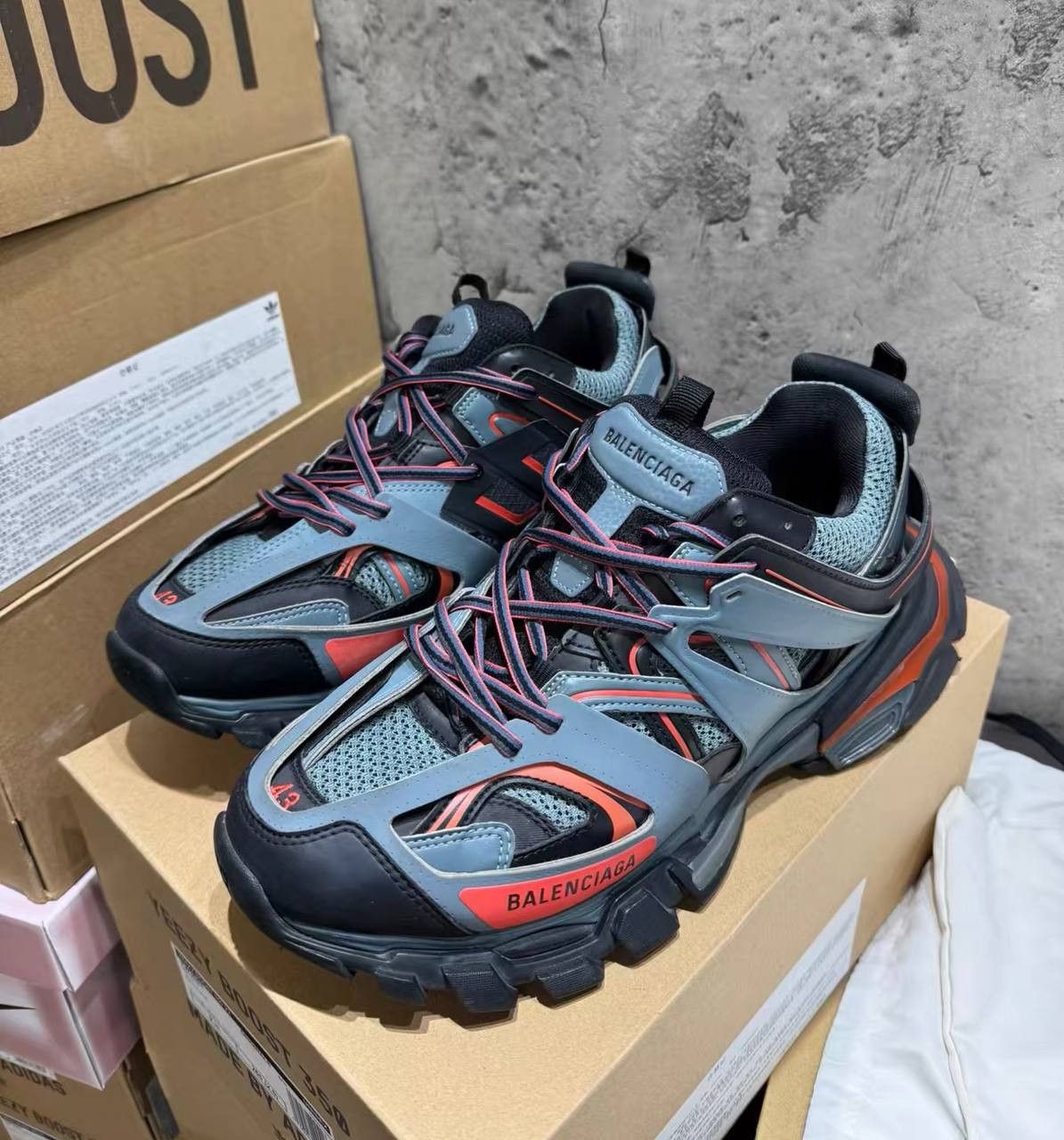 Balenciaga Balenciaga Track Chunky sneakers, gray-orange Size US 10 / EU 43 - 1 Thumbnail
