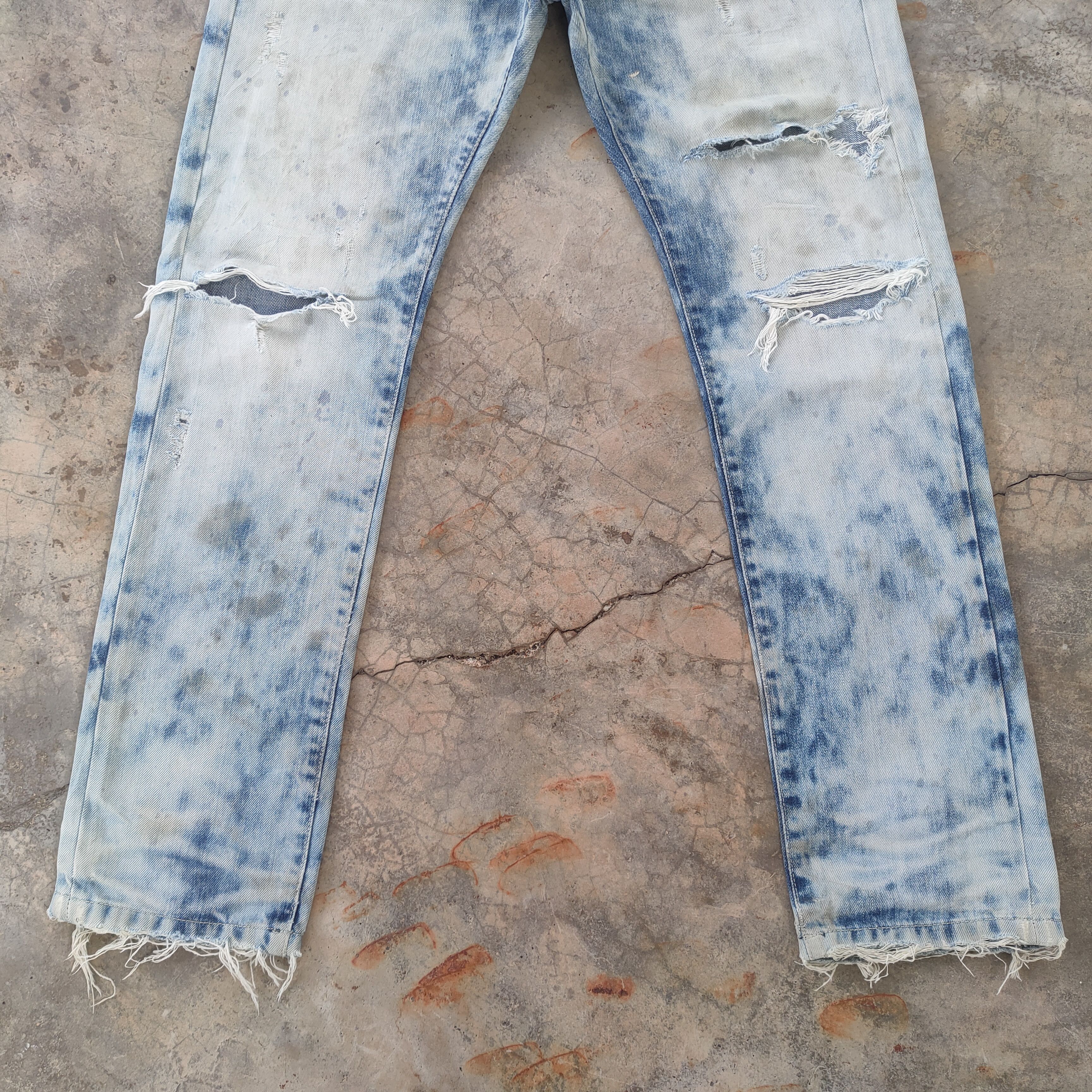 Vision Streetwear SICK💥 # VINTAGE AVH FADED RIPPED DISTRESSED JEANS PANTS Size US 34 / EU 50 - 5 Thumbnail