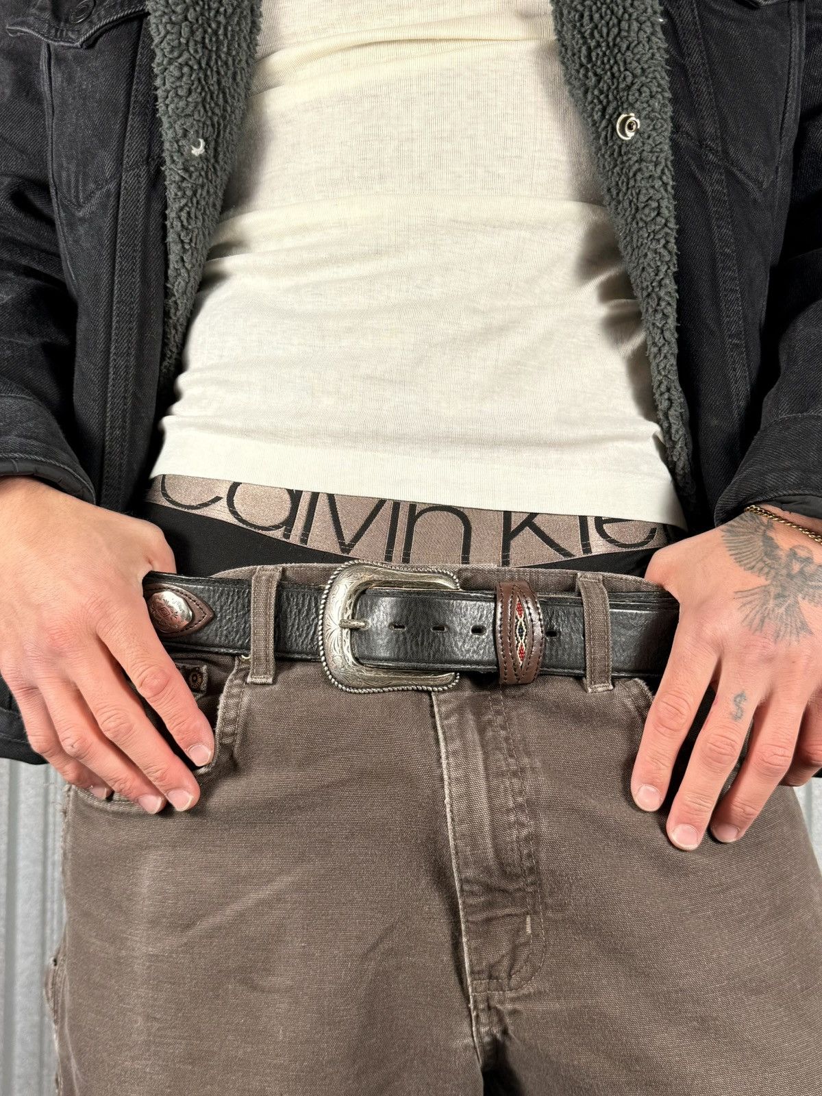 Wrangler Wrangler Full Style Western Cowboy Belt Size 38 - 2 Thumbnail