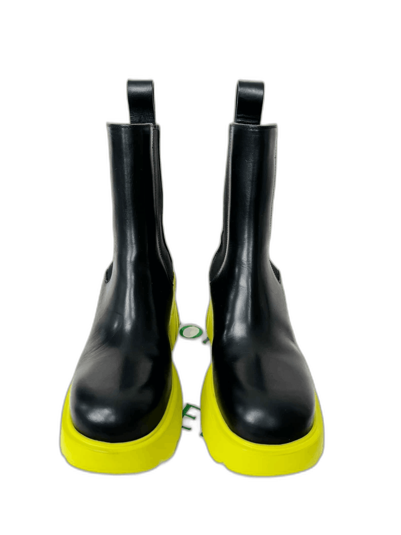 Bottega Veneta Bottega Veneta Black and Yellow Ankle Boots Size US 6 / IT 36 - 1 Thumbnail