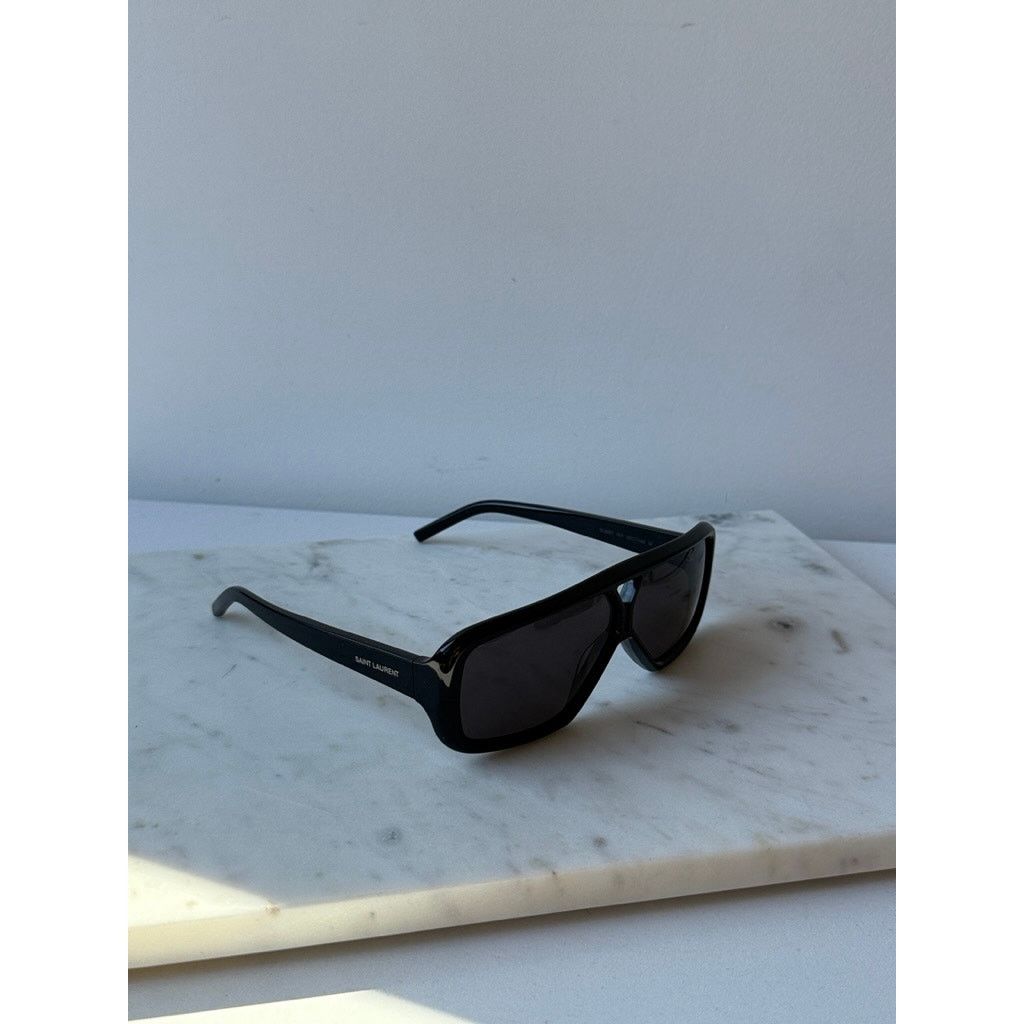 Saint Laurent Paris NEW Saint Laurent SL569Y Black Aviator Pilot Sunglasses Size ONE SIZE - 6 Thumbnail