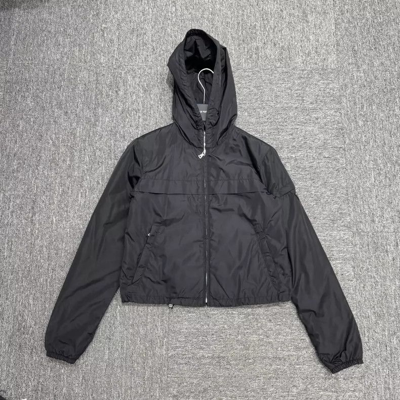Prada Prada Black windbreaker with metal triangle label jacket 2 Size US XXS / EU 40 - 1 Thumbnail