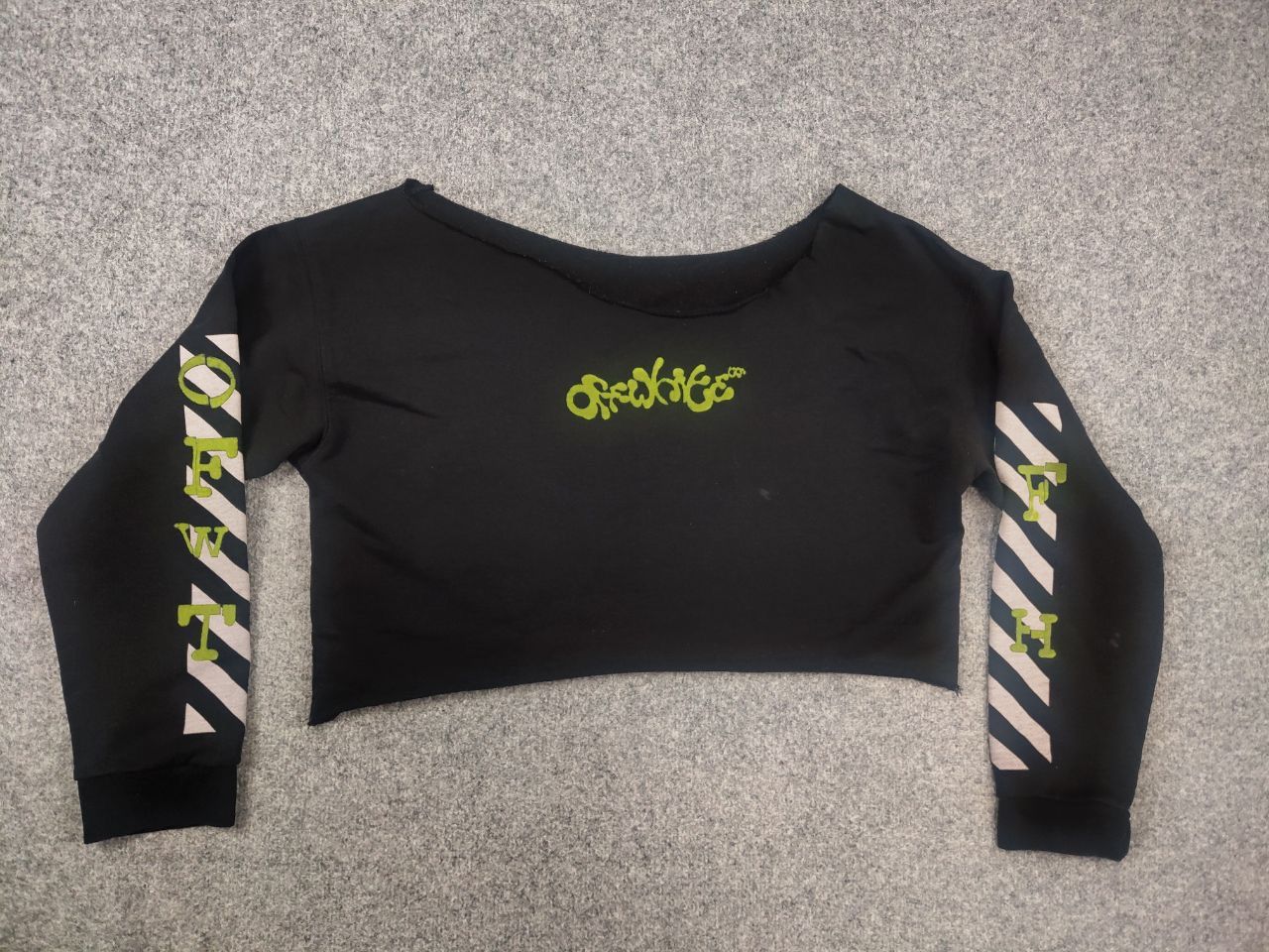 Vintage OFF-WHITE Opposite Arrow Handmad cropped sweatshirt crop top Size L / US 10 / IT 46 - 8 Thumbnail
