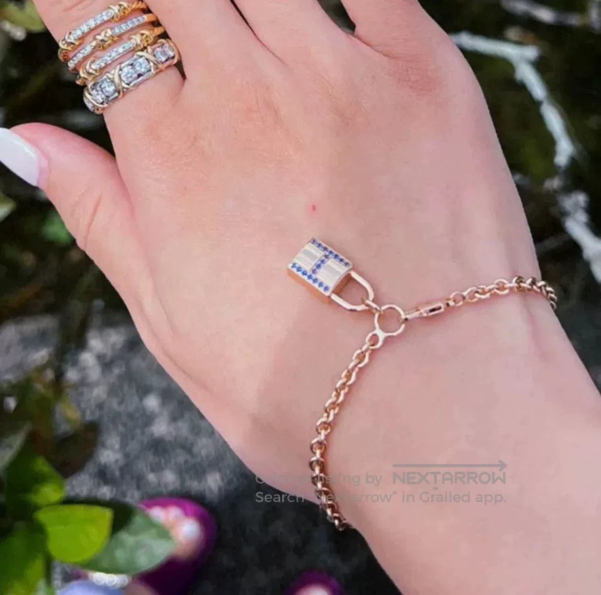 Hermes Hermes Amulette Cadenas Rose Gold Bracelet. Size ONE SIZE - 4 Thumbnail