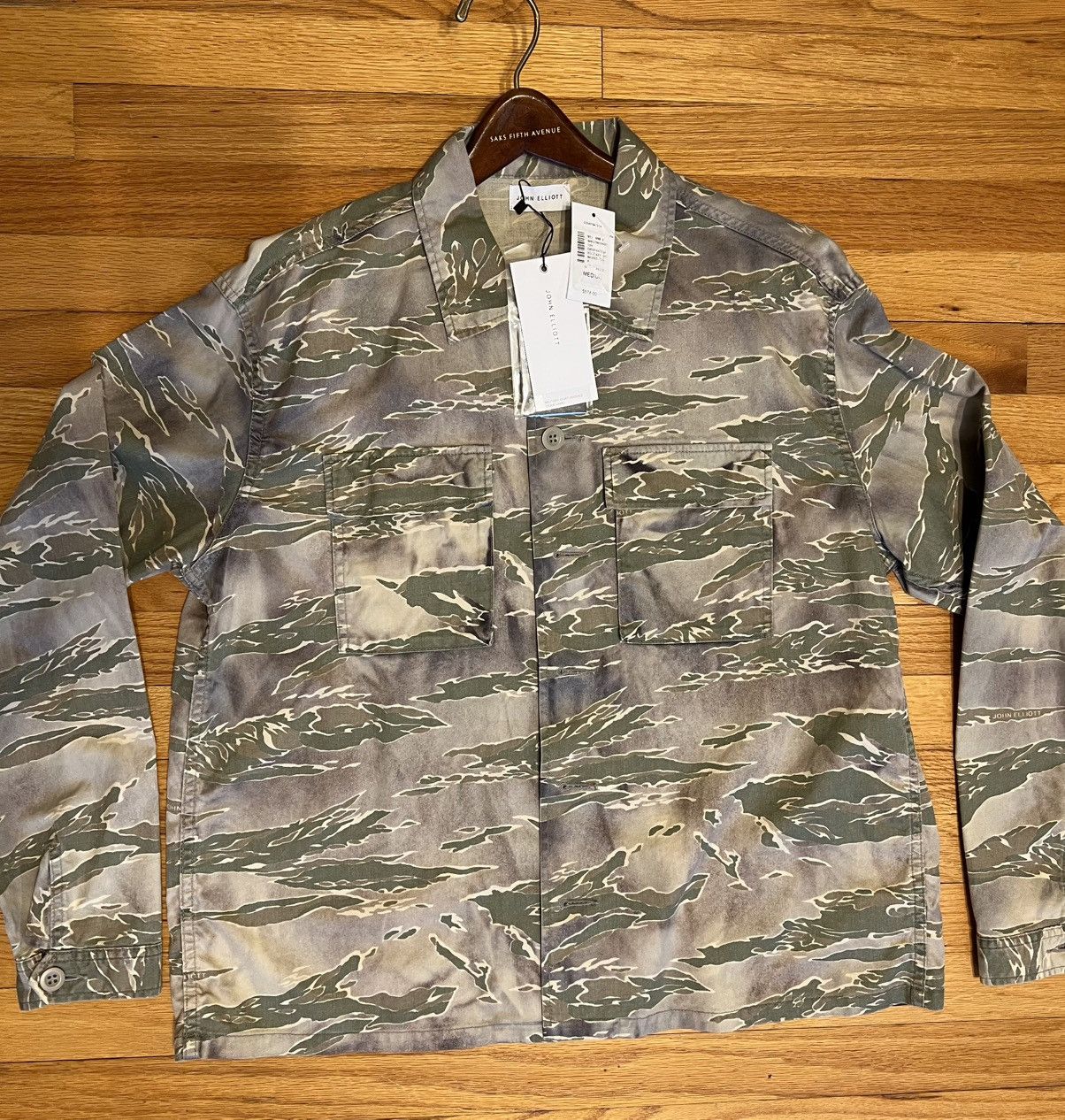 John Elliott Military Hemi Shirt Washed Tiger Camo Size US M / EU 48-50 / 2 - 2 Thumbnail