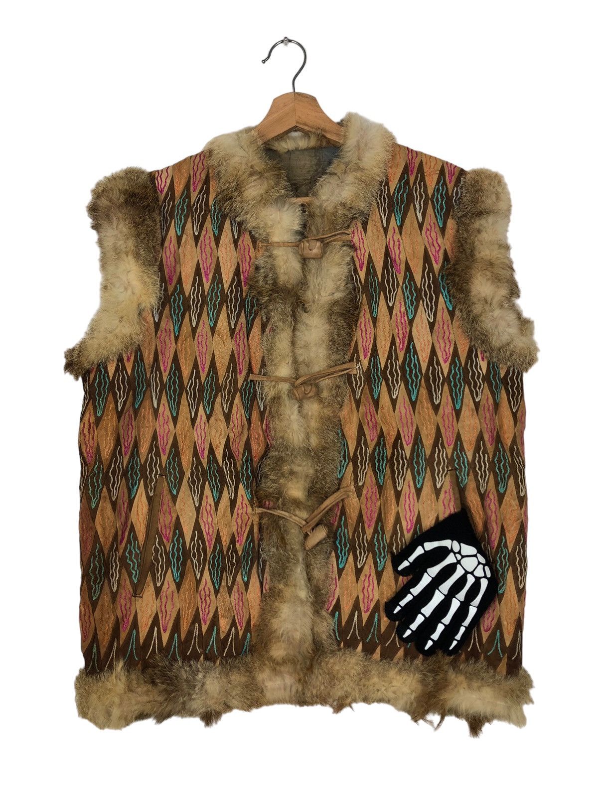 Hysteric Glamour 🔥Vintage Traditional Design Vest Tartan Design Mink Fur Size US M / EU 48-50 / 2 - 1 Thumbnail