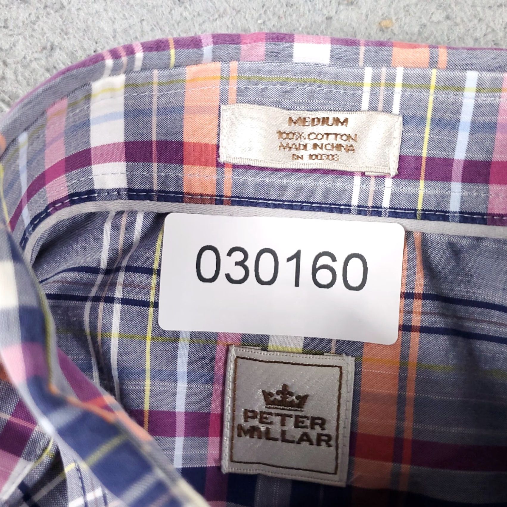 Peter Millar Peter Millar Shirt Mens Medium Blue Purple Plaid Button-Up Long Sleeve Casual Formal Business Workwear Plaid Cotton Woven Regular Color Blue Mens Size US M / EU 48-50 / 2 - 6 Thumbnail