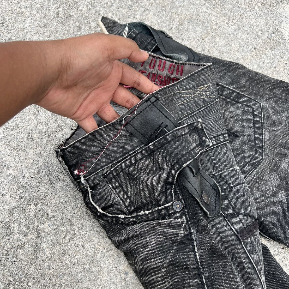 Japanese Brand “y2k style” TOUGH JEANSMITH BLACK WASHED DENIM PANTS Size US 31 - 15 Thumbnail
