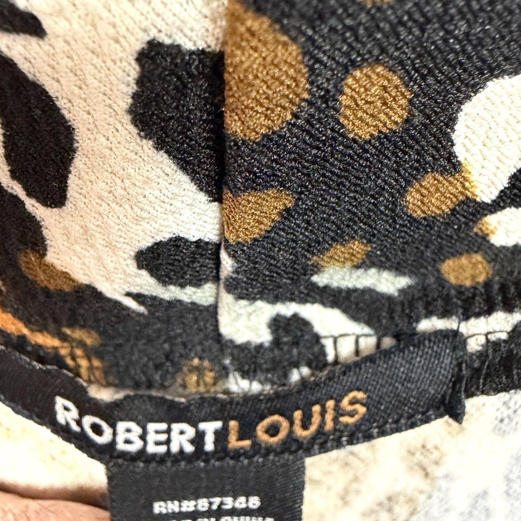 Vintage Robert Louis Tunic Top Womens L Brown Animal Print Cowl Neck Sharkbite Hem Boho Size L / US 10 / IT 46 - 7 Thumbnail