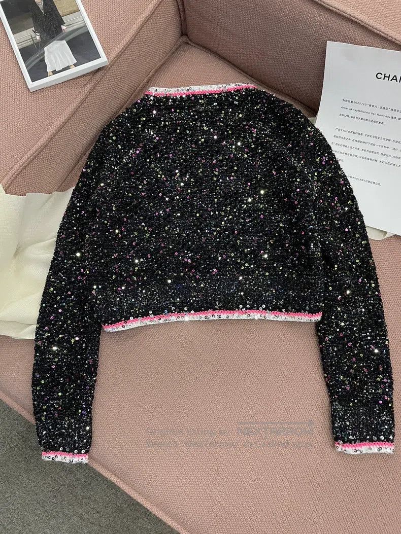 Chanel Chanel 24C black background colour sequin cardigan jacket Size XXS / US 00 / IT 34 - 5 Thumbnail