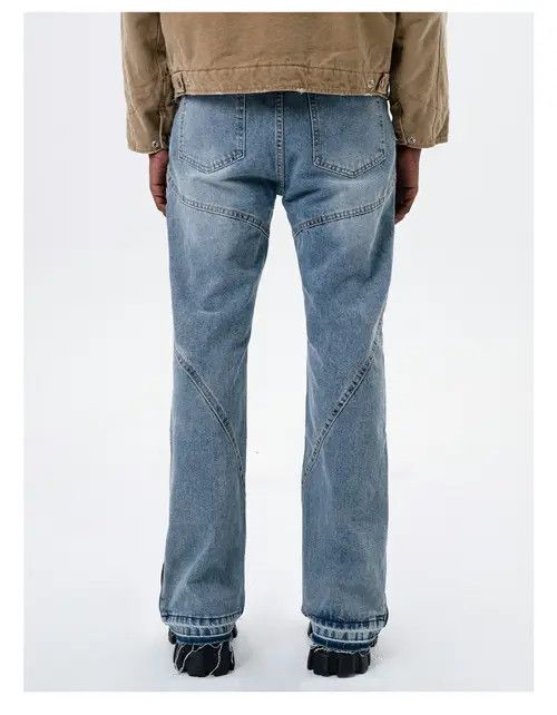 VIBE zipper patchwork faded damaged flared jeans Size US 32 / EU 48 - 6 Thumbnail