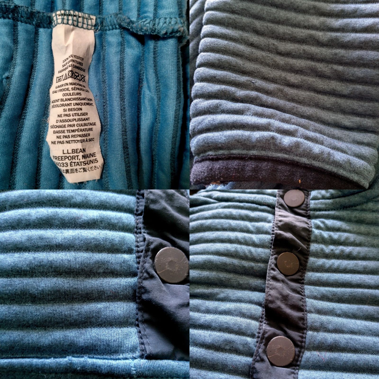 Vintage LL Bean Jacket Men Small Blue Ribbed Pullover Snap Up Shirt Outdoors Camp Hike Pullover jacket Mens Blue Ribbed Snap Band Collar Size US S / EU 44-46 / 1 - 8 Thumbnail
