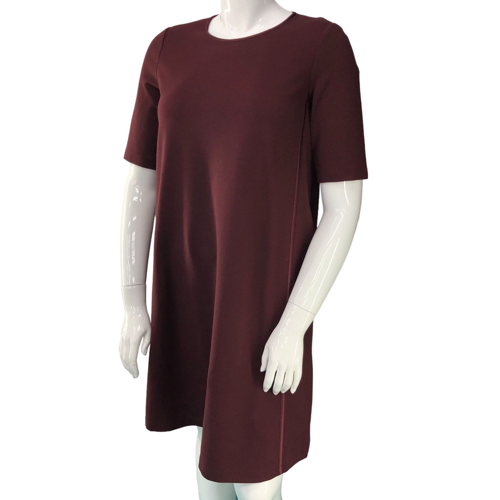 Lafayette 148 Lafayette 148 Size M Dress Shift Burgundy Back Zip Ponte Size M / US 6-8 / IT 42-44 - 2 Thumbnail