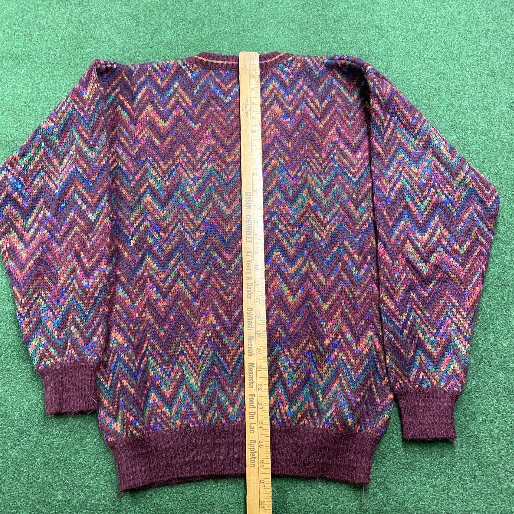 Vintage VINTAGE Striped Wool Sweater Mens S Red Knit Abstract 3D Zig Zag Sweatshirt Size US S / EU 44-46 / 1 - 7 Thumbnail