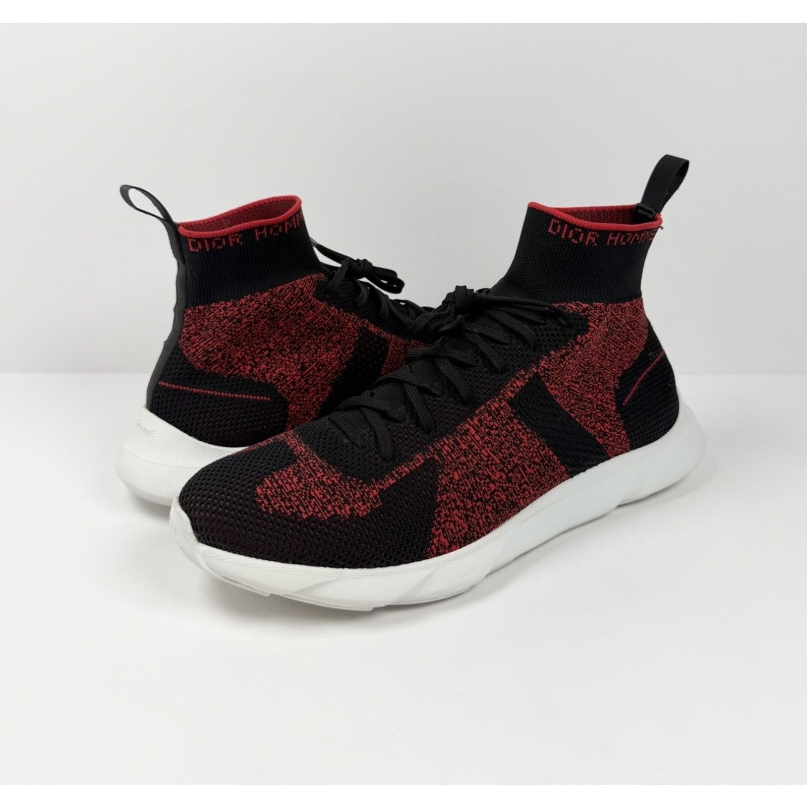 Dior Size 45EU/12US - Dior B21 Red Sock High Top Sneakers Size US 12 / EU 45 - 2 Thumbnail