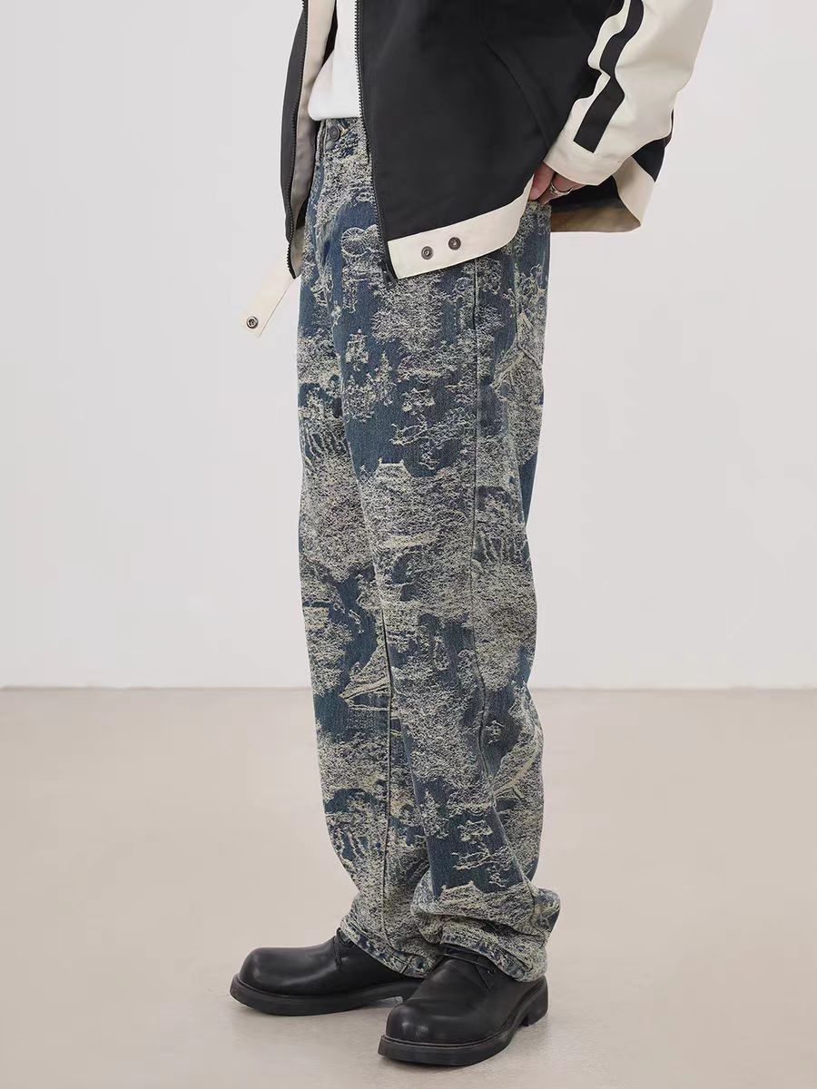 Japanese Brand × Vintage Hip Hop Street Personalized Design Jacquard Jeans Size US 34 / EU 50 - 3 Thumbnail