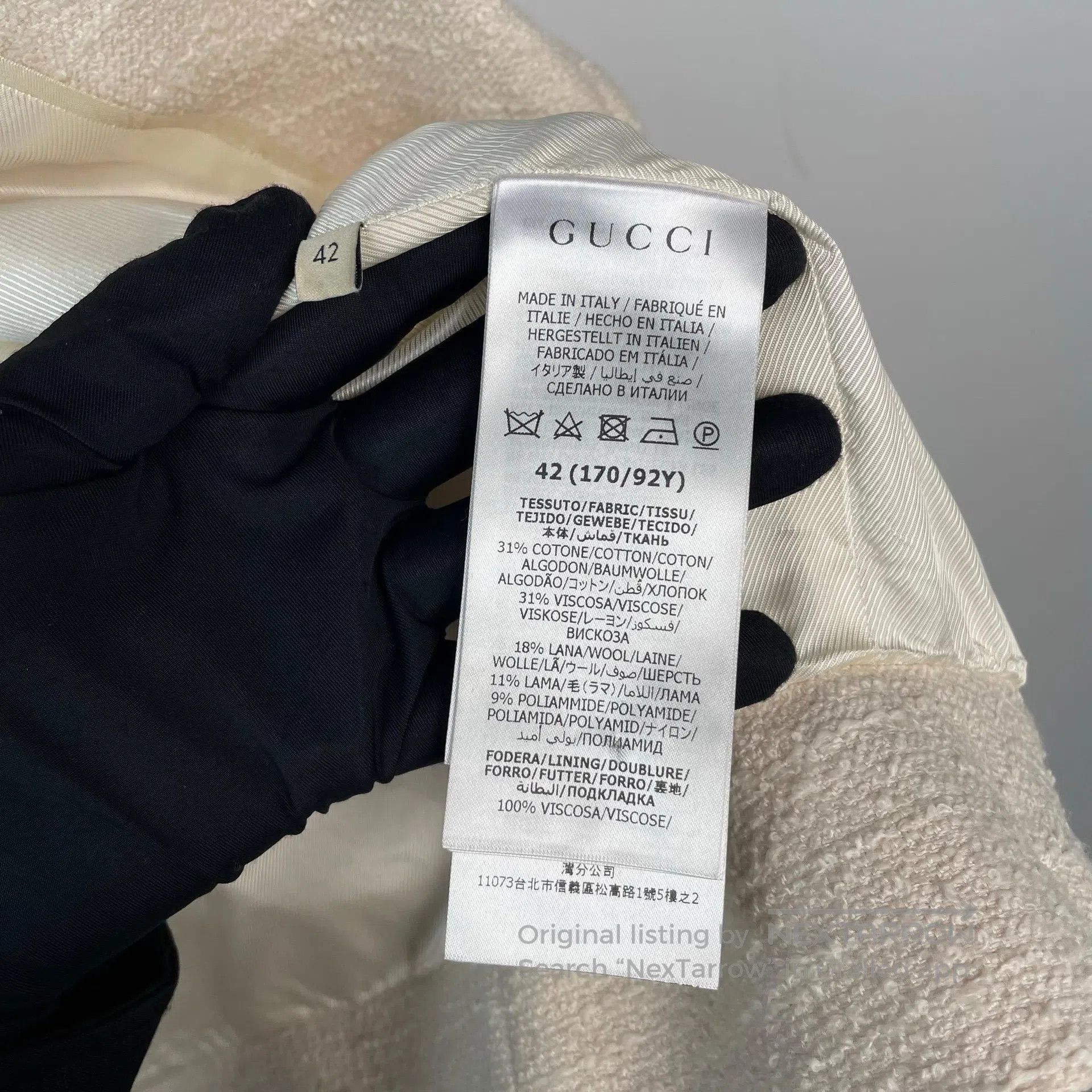 Gucci Guicci Ivory white lapel single-breasted long-sleeve tweed Size M / US 6-8 / IT 42-44 - 8 Thumbnail