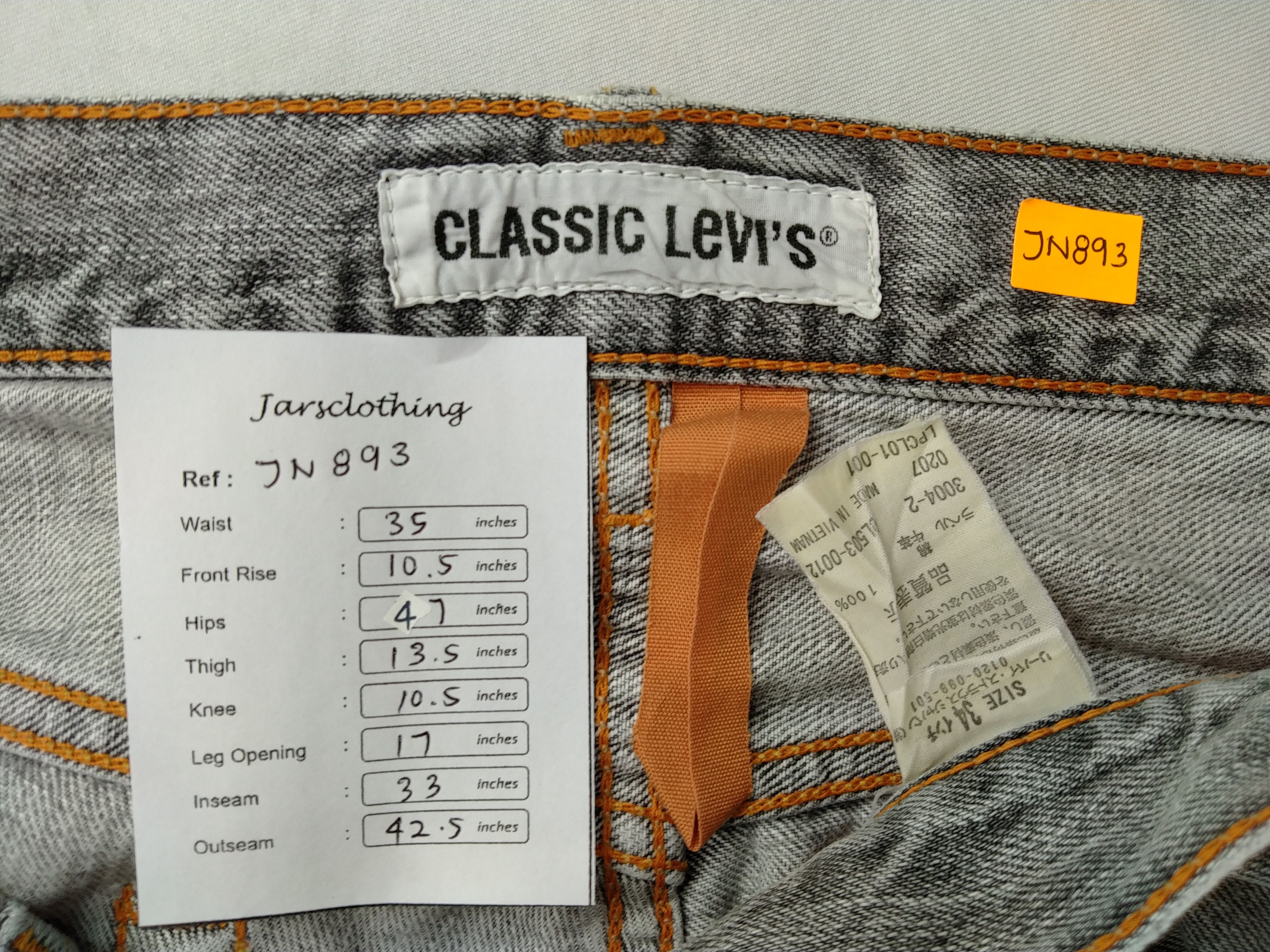 Levi's Light Grey Vintage Classic Levi's 503 35x33 Denim -JN893 Size US 35 - 6 Thumbnail