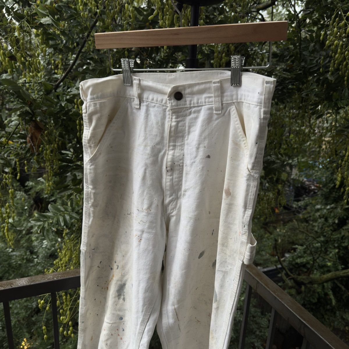 Vintage Thrashed Faded Paint Splattered Work Pants ERD Grunge RRL Size US 30 / EU 46 - 3 Thumbnail