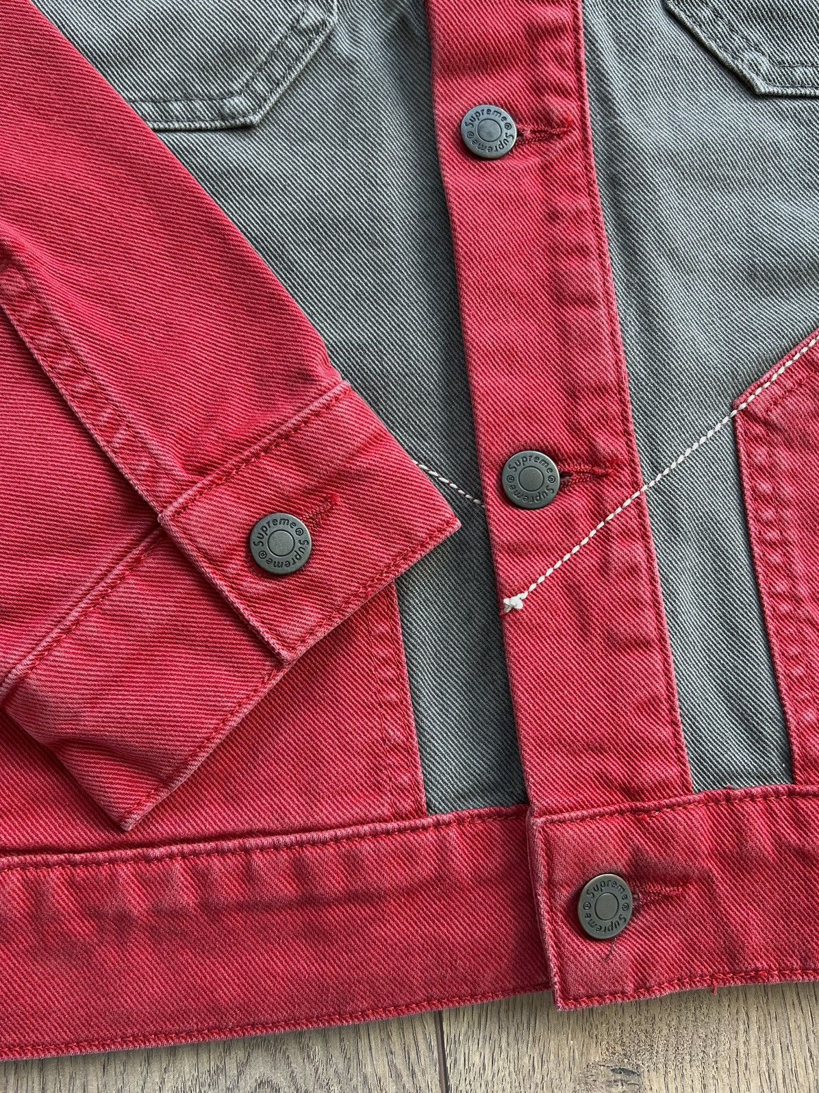 Supreme Supreme 2-Tone Paneled Denim Jacket “Red” Large Size US L / EU 52-54 / 3 - 9 Thumbnail