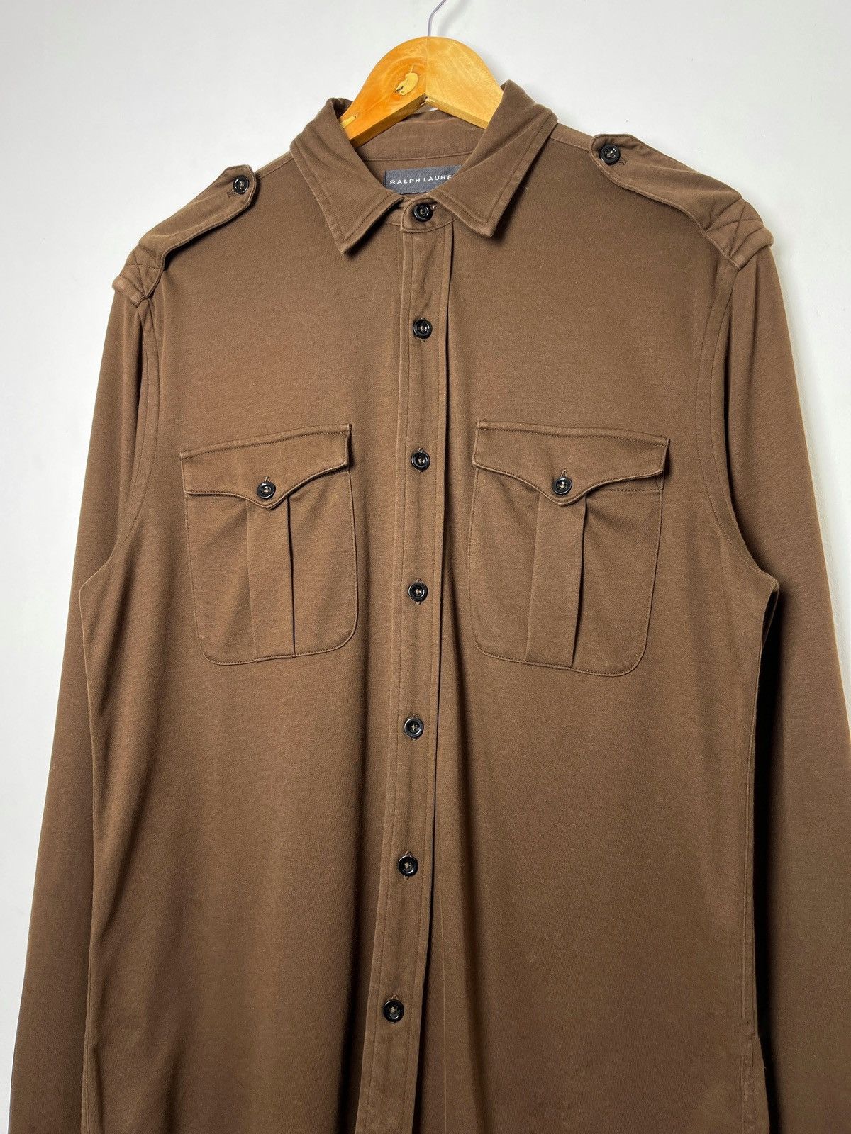 Ralph Lauren Black Label Military Cotton Polo Long Sleeves Size US M / EU 48-50 / 2 - 3 Thumbnail